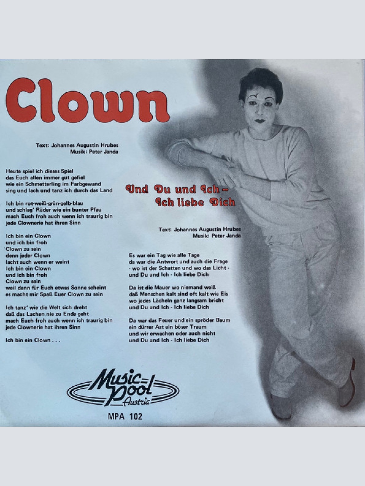 Vinyl / Harald Hofbauer - Clown / Und Du Und Ich - Ich Liebe Dich