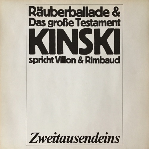 Vinyl / Klaus Kinski - Kinski Spricht Villon Und Rimbaud 3 Räuberballaden & Das Große Testament