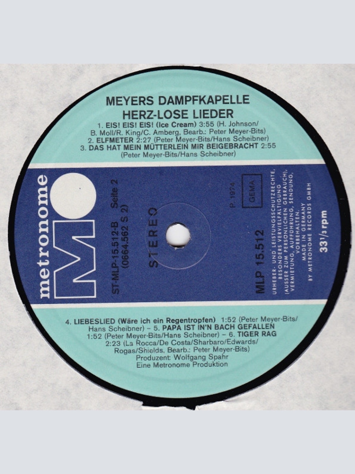 Vinyl / Meyer's Dampfkapelle - Herzlose Lieder