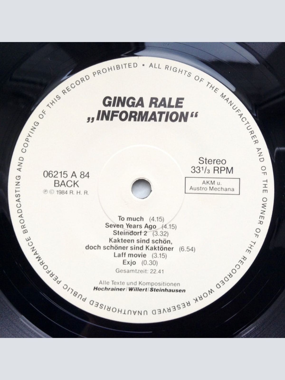Vinyl / Ginga Rale* - Information