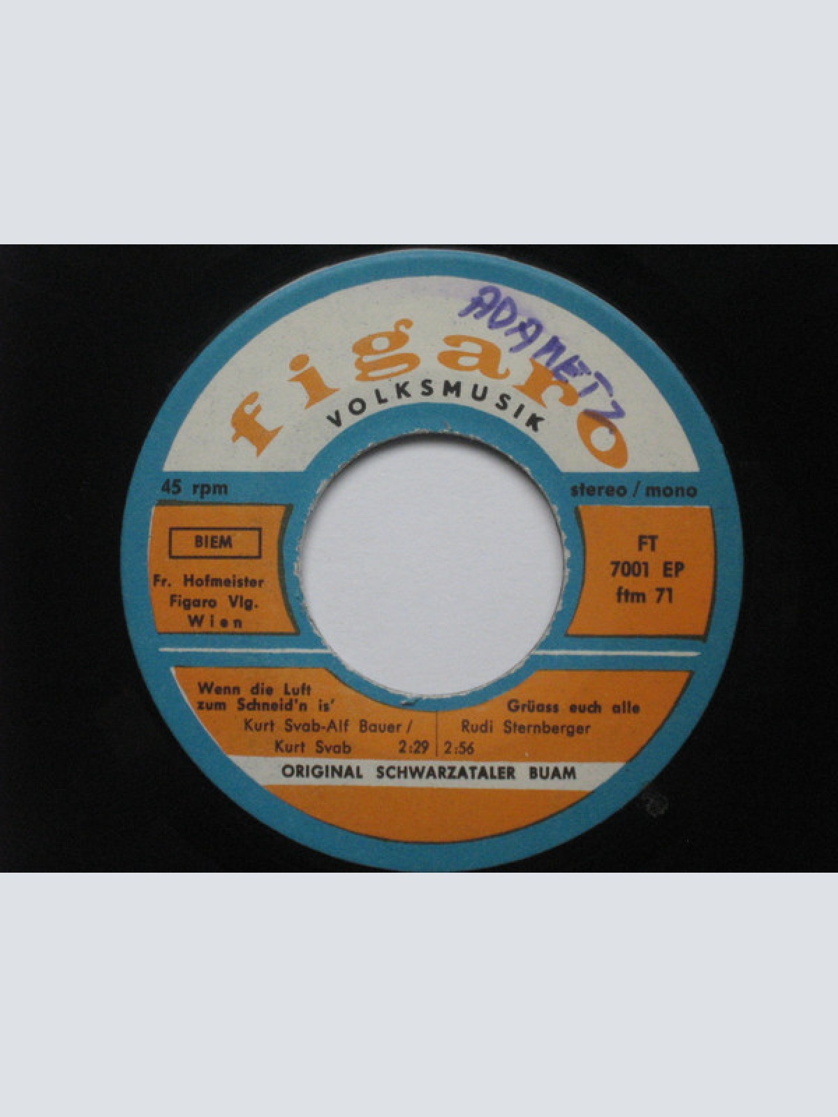 Vinyl / Die Original Schwarzataler Buam - Wenn die Luft zum schneid´n is´