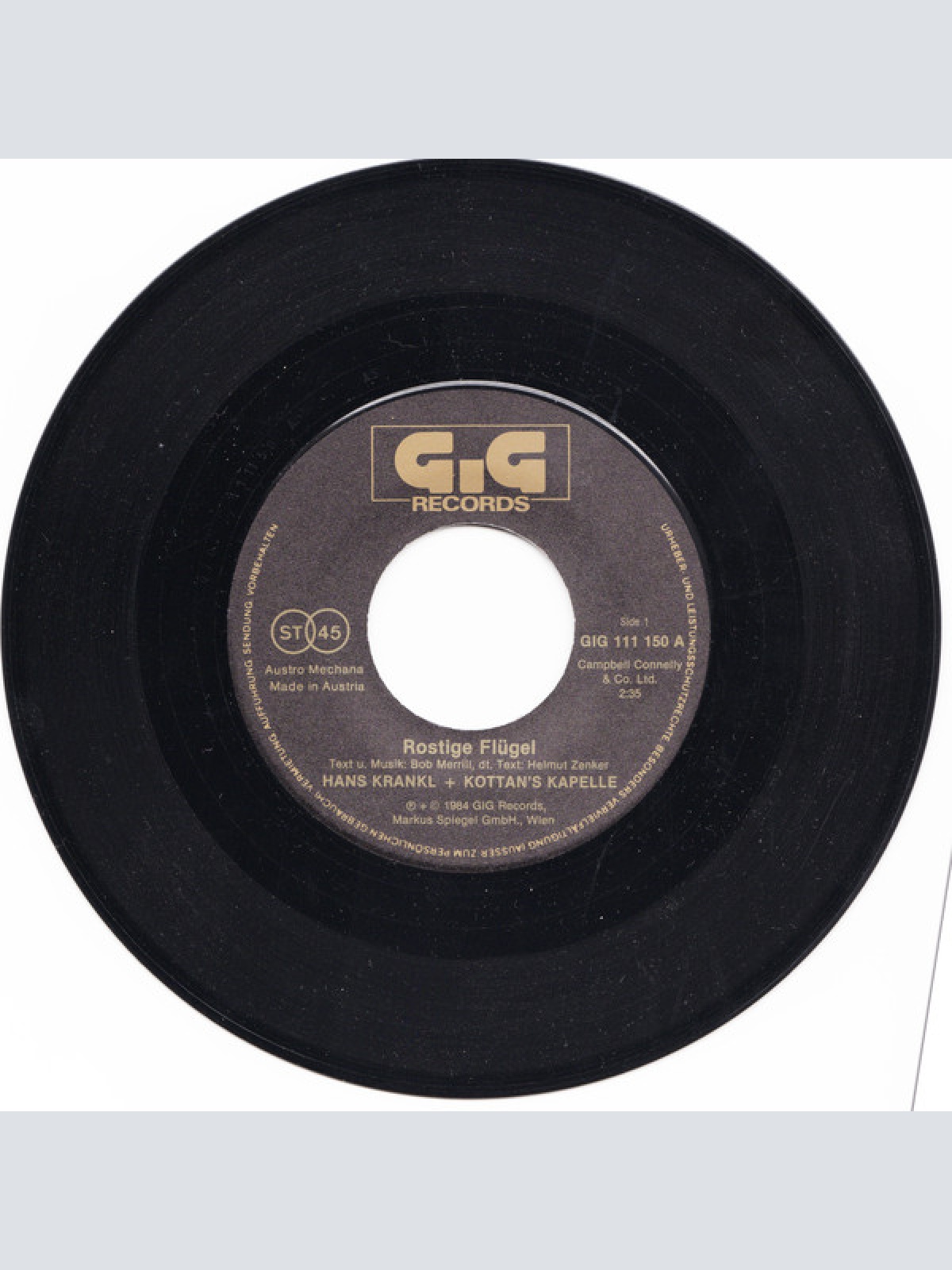 Vinyl / Kottan's Kapelle & Hans Krankl - Rostige Flügel