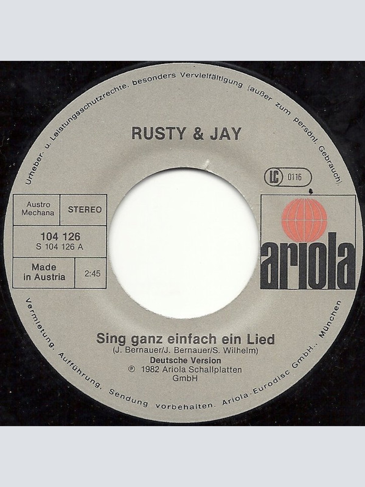 Vinyl / Rusty & Jay - Sing Ganz Einfach Ein Lied / Come On Sing A Song