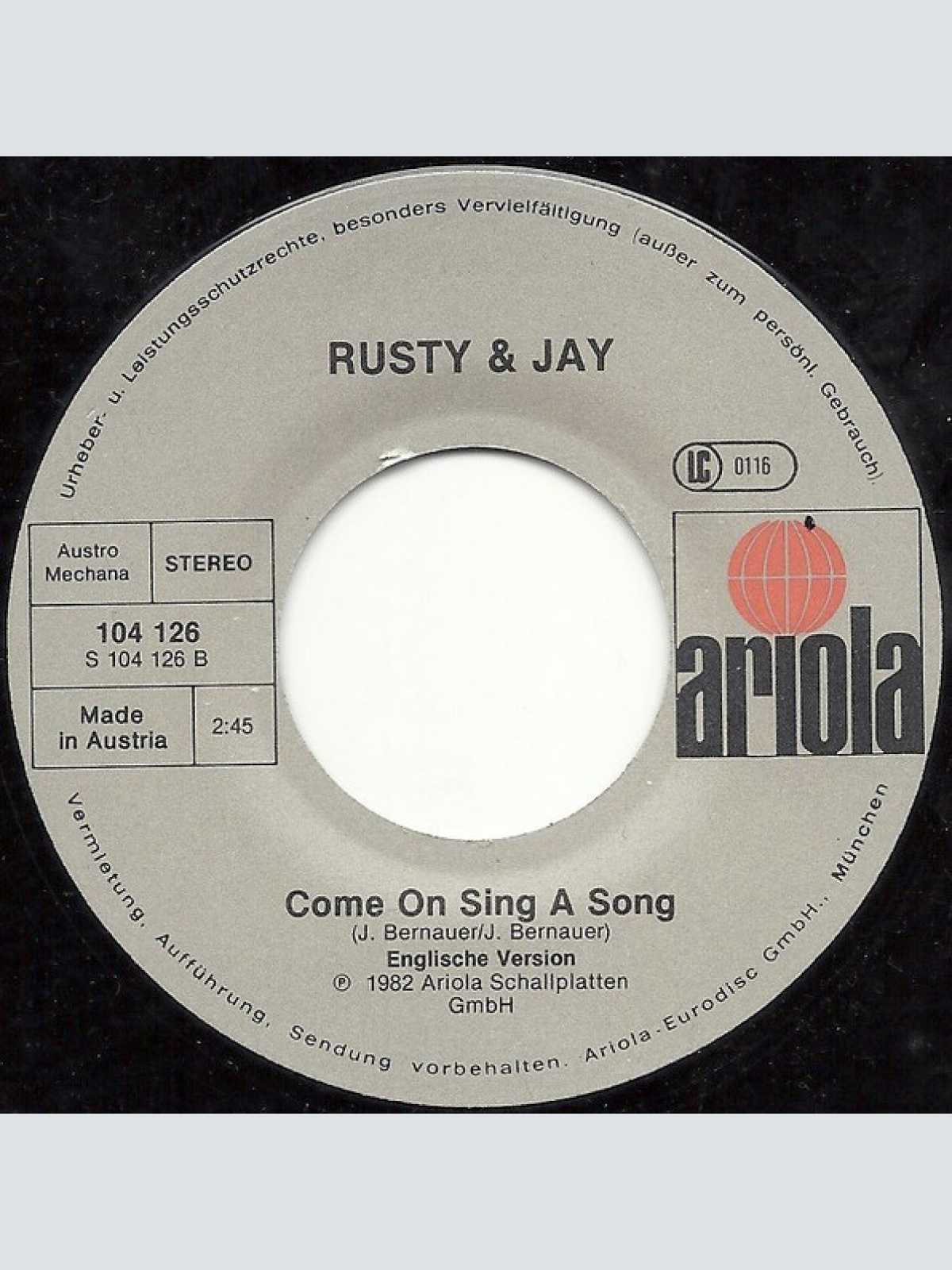 Vinyl / Rusty & Jay - Sing Ganz Einfach Ein Lied / Come On Sing A Song