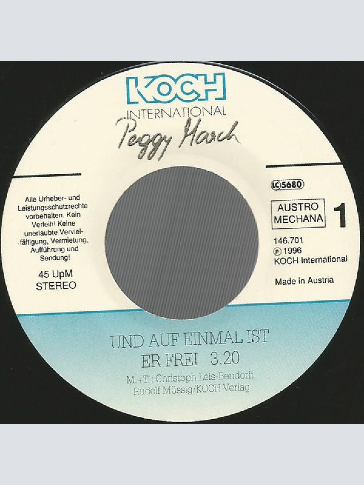 Vinyl / Peggy March - Und Auf Einmal Ist Er Frei