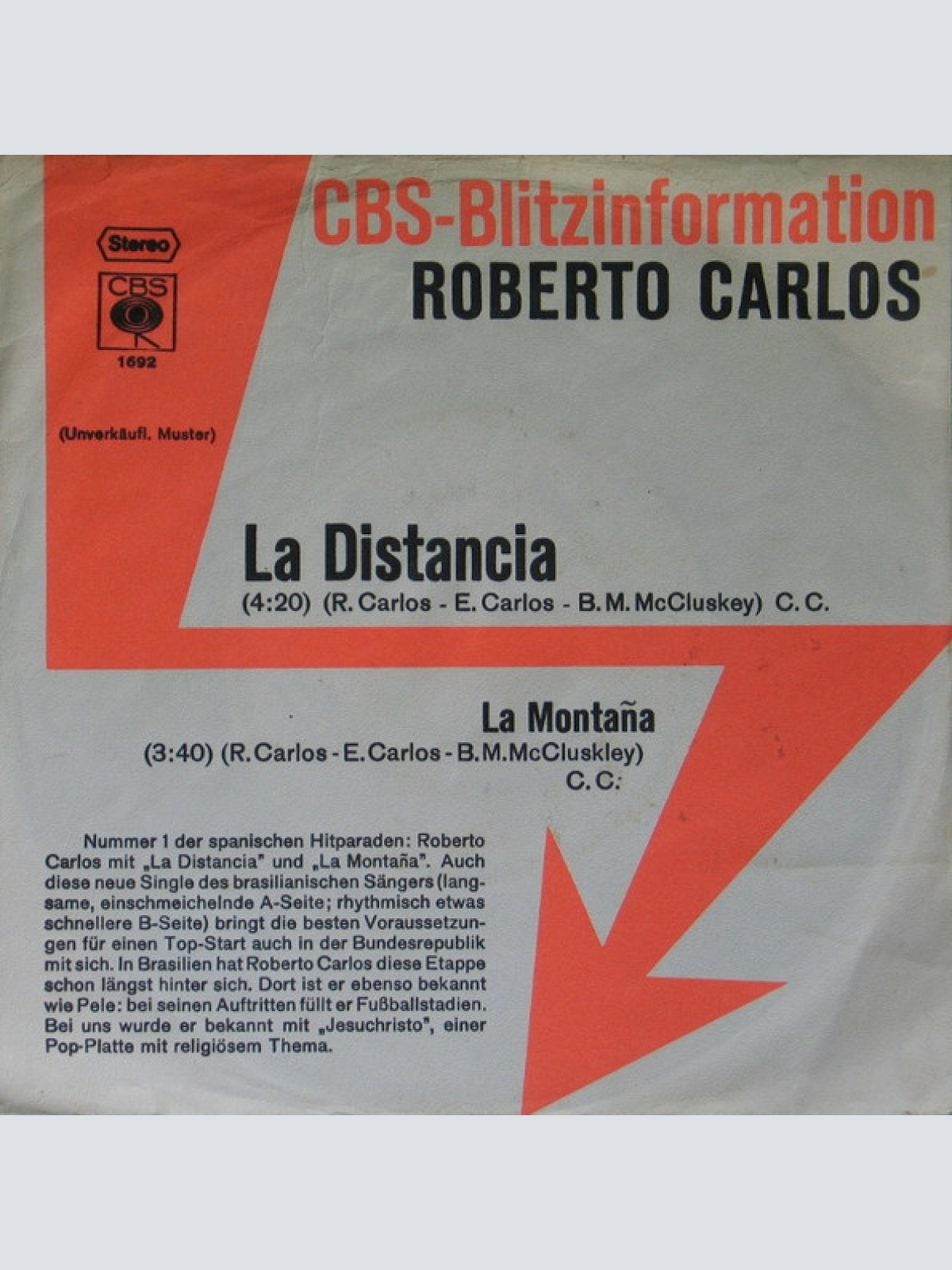 Vinyl / Roberto Carlos - La Distancia