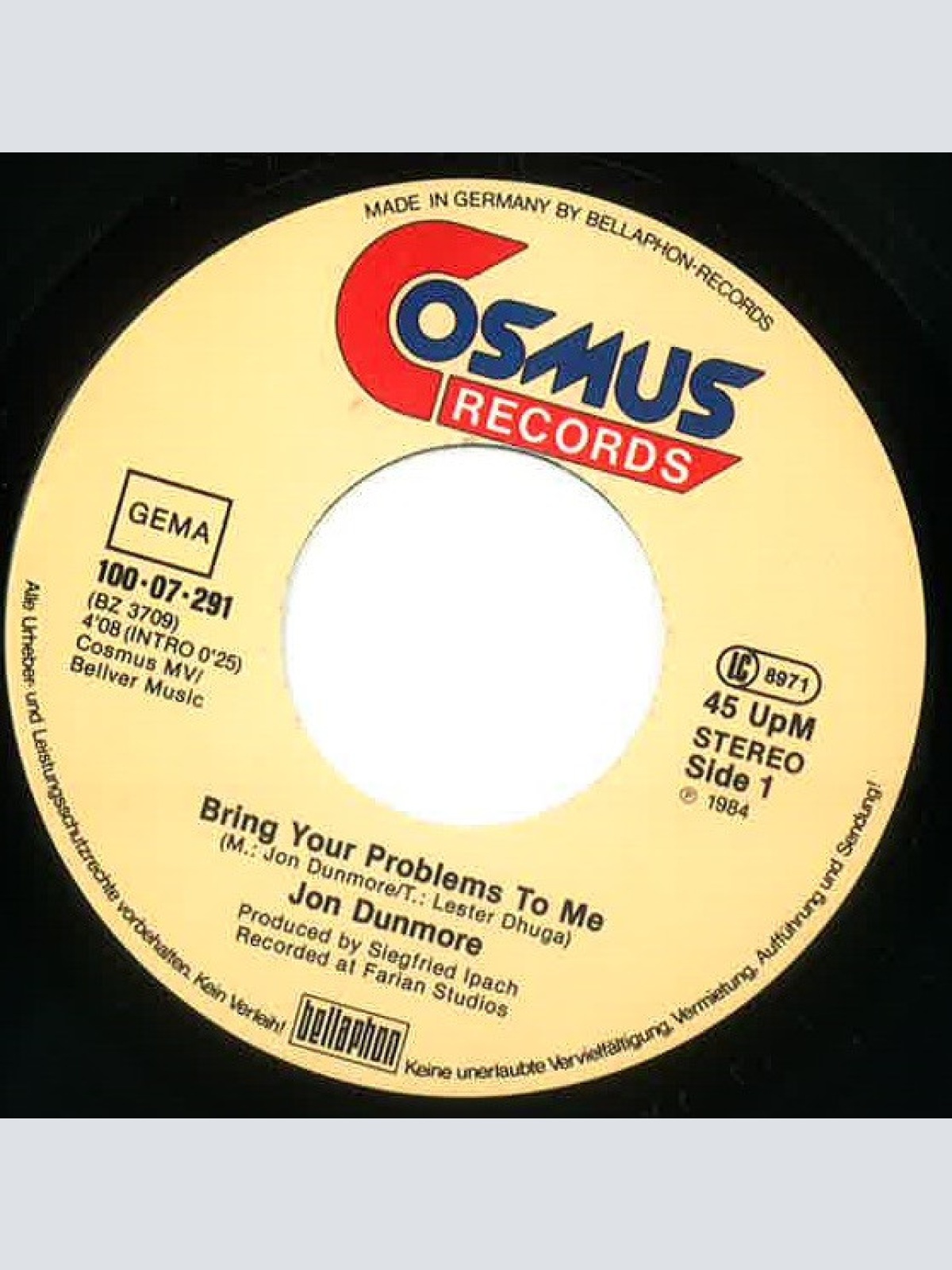 Vinyl / Jon Dunmore Guests Limerick - Bring Your Problems To Me