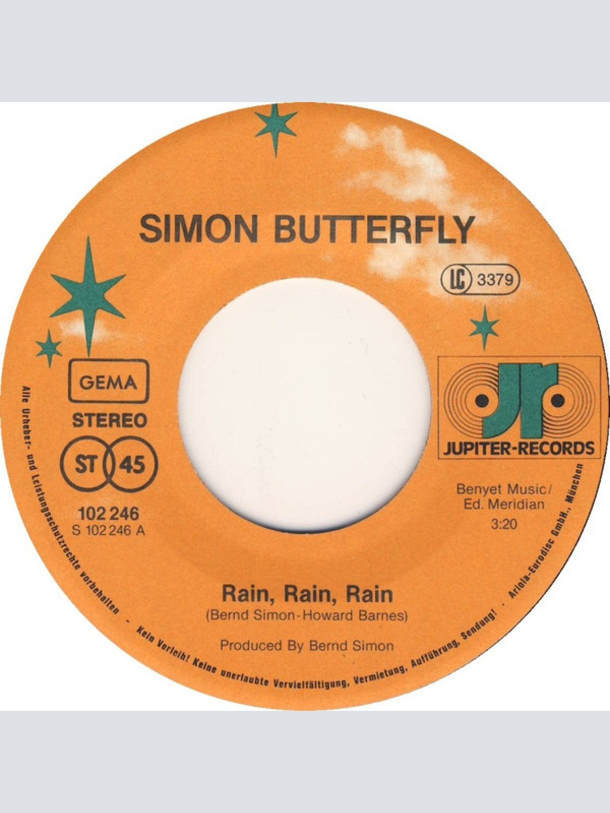 Vinyl / Simon Butterfly - Rain, Rain, Rain