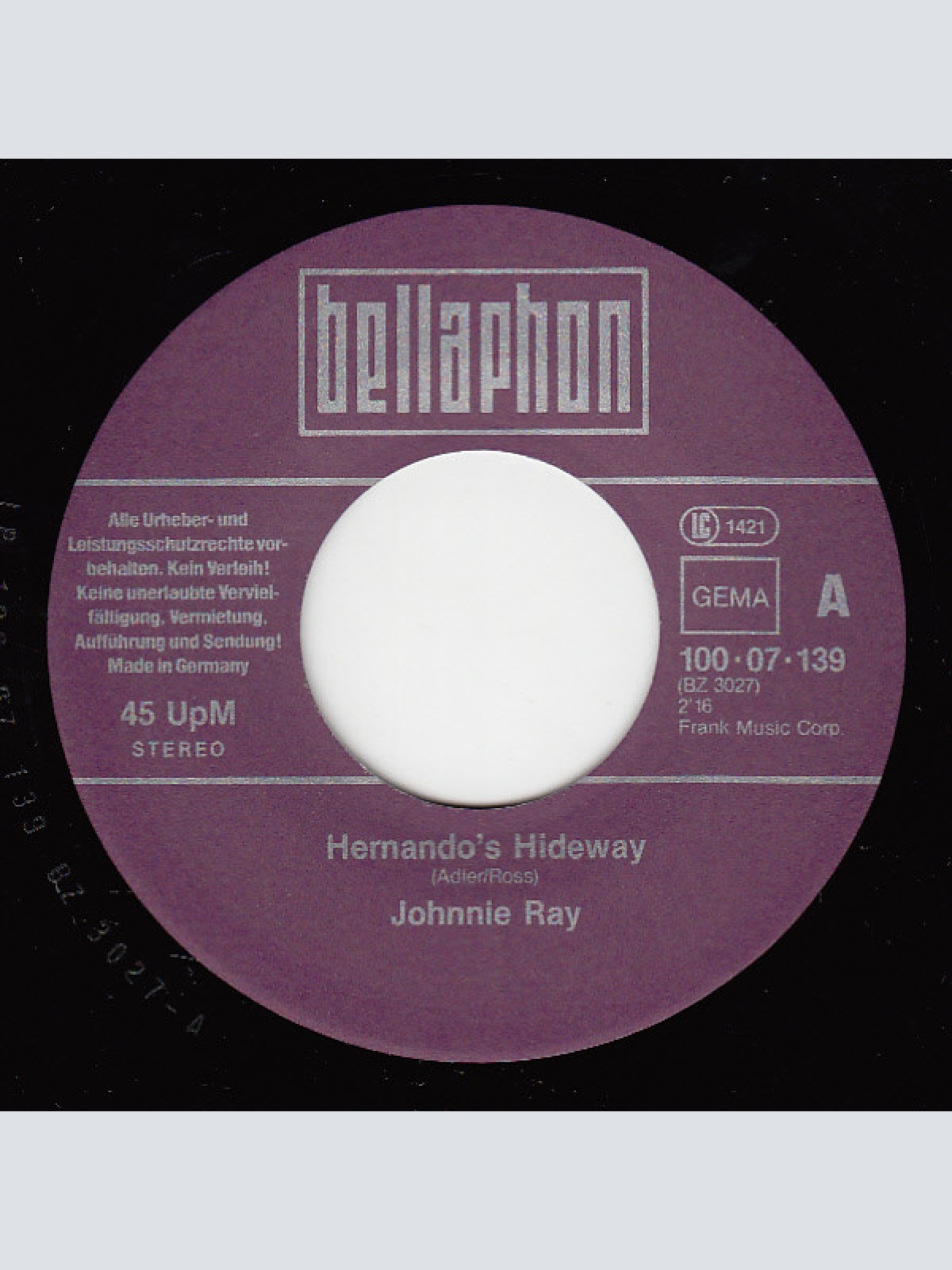 Vinyl / Johnnie Ray / P.J. Proby - Hernando's Hideway / Maria