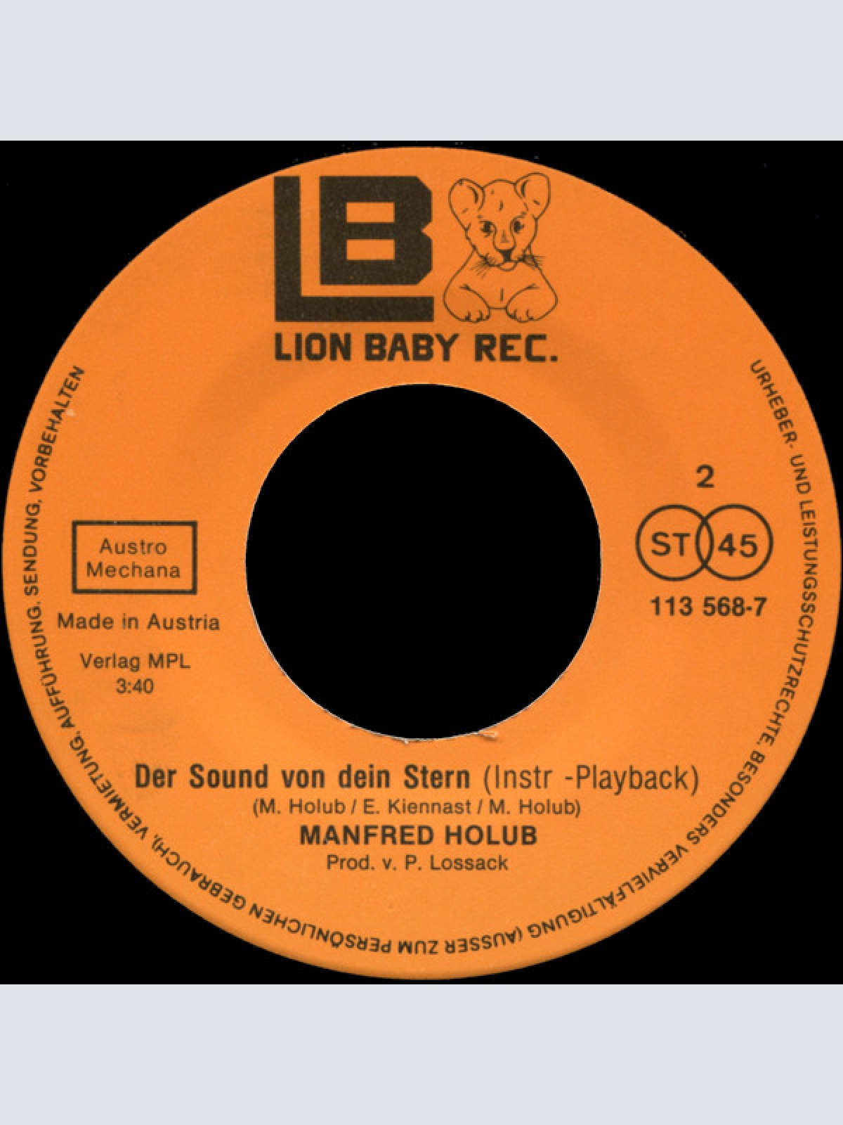 Vinyl / Manfred Holub - ... Der Sound Von Dein Stern