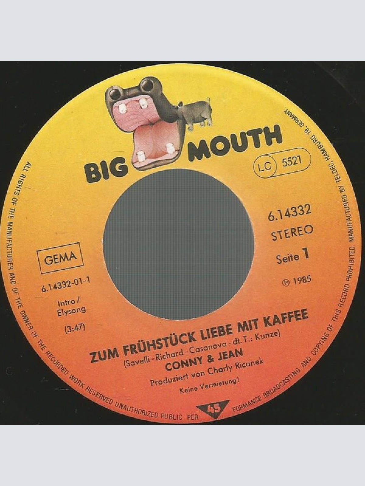 Vinyl / Conny & Jean - Zum Frühstück Liebe Mit Kaffee