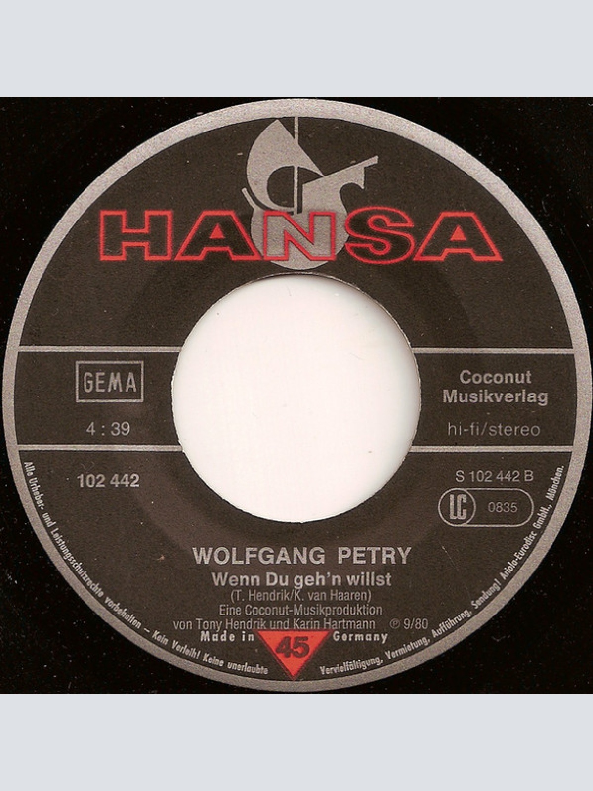 Vinyl / Wolfgang Petry - Ganz Oder Gar Nicht (Ten O'Clock Postman)