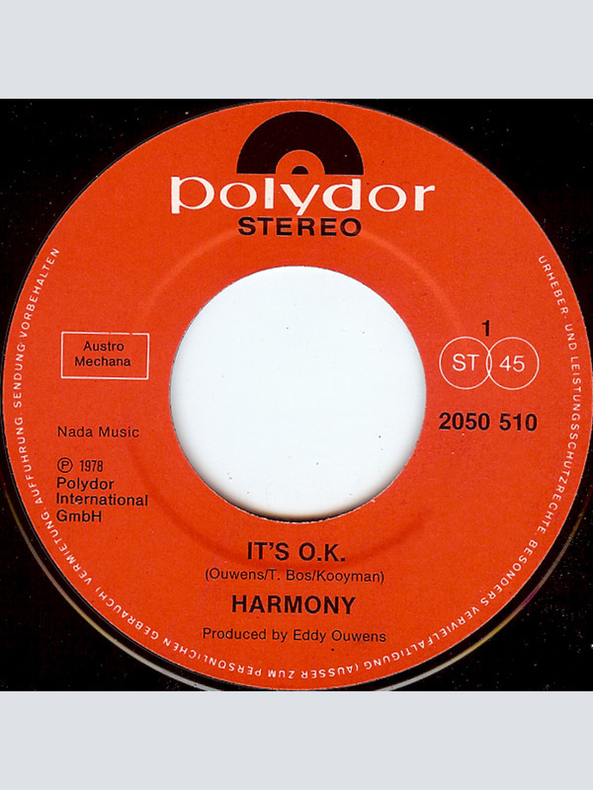 Vinyl / Harmony (12) - It's O.K.