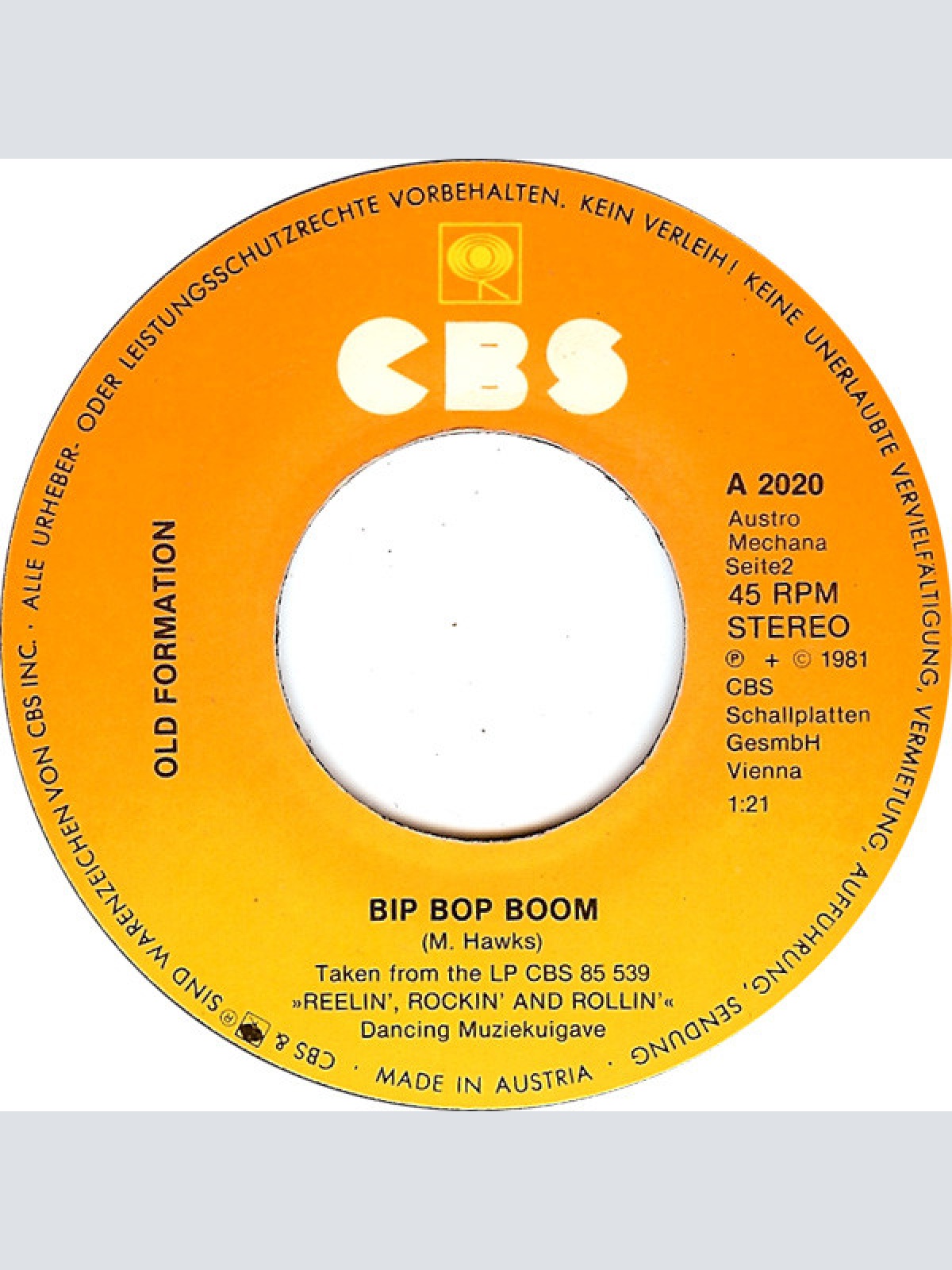 Vinyl / Old Formation - Rain In The City / Bip Bop Boom