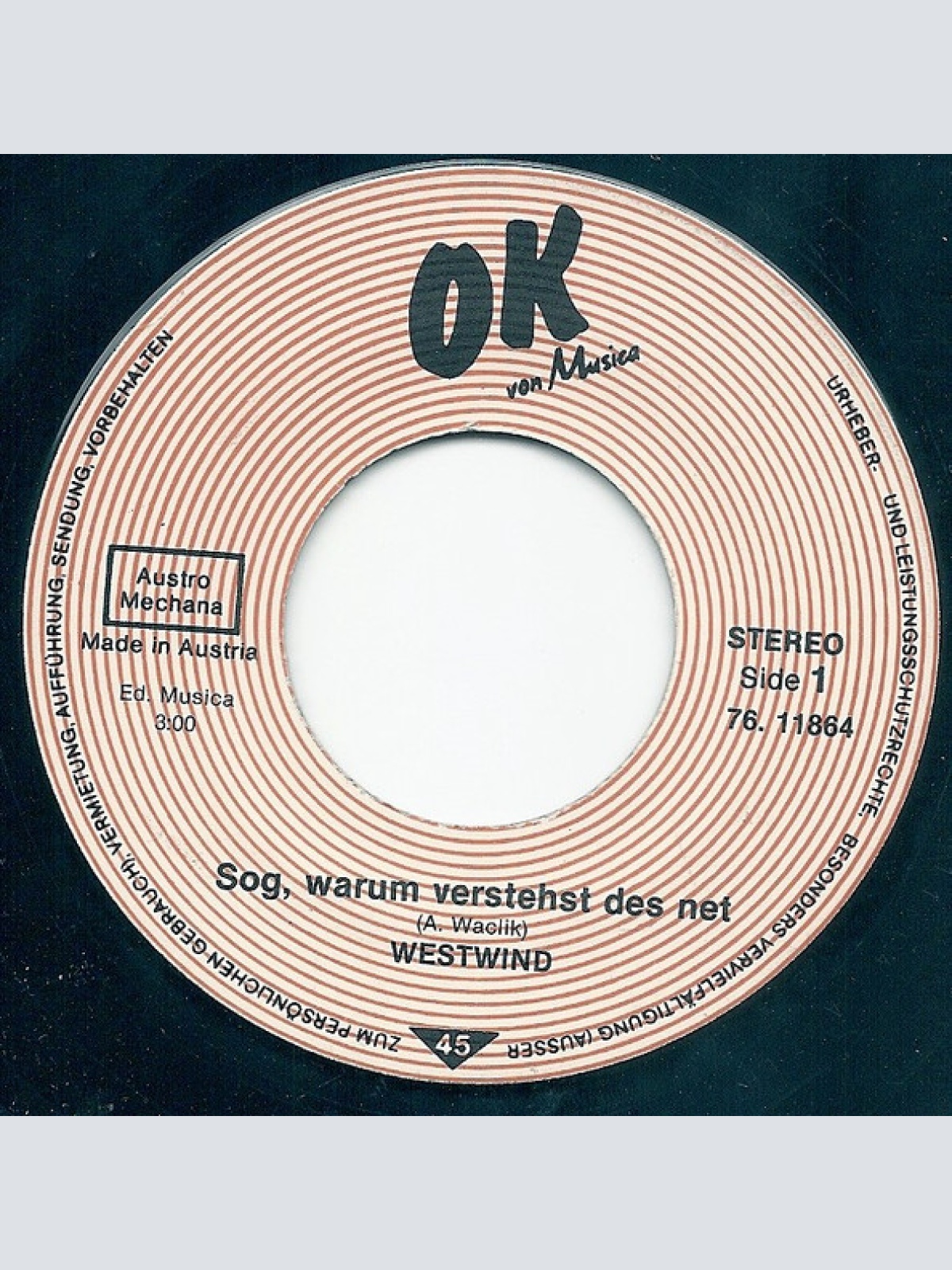 Vinyl / Westwind (7) - Sog, Warum Verstehst Des Net