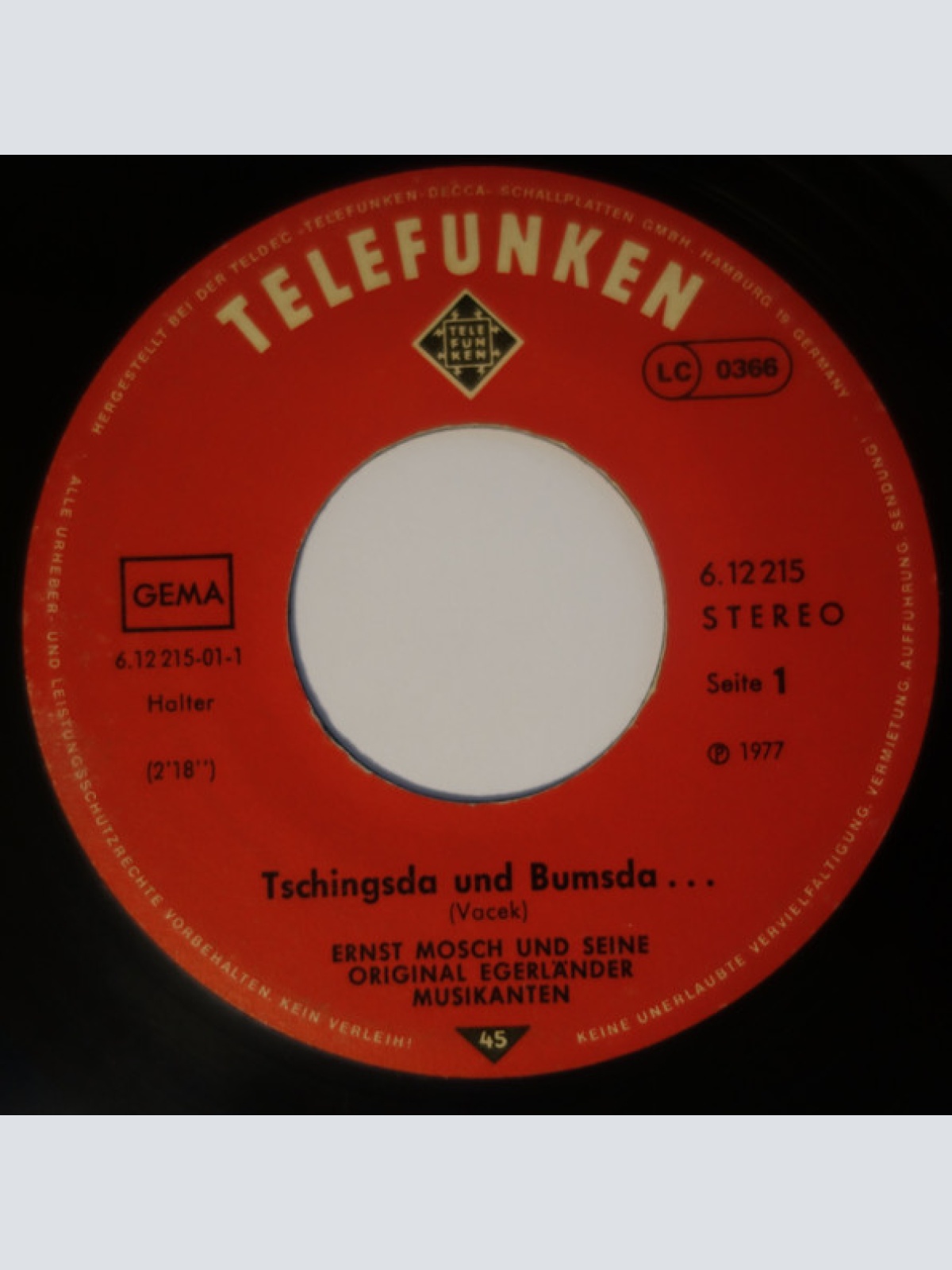 Vinyl / Ernst Mosch Und Seine Original Egerländer Musikanten - Tschingsda Und Bumsda...