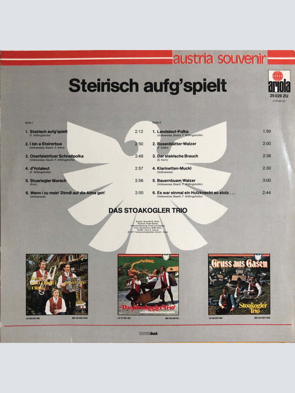 Vinyl / Das Stoakogler Trio* - Steirisch Aufg'spielt