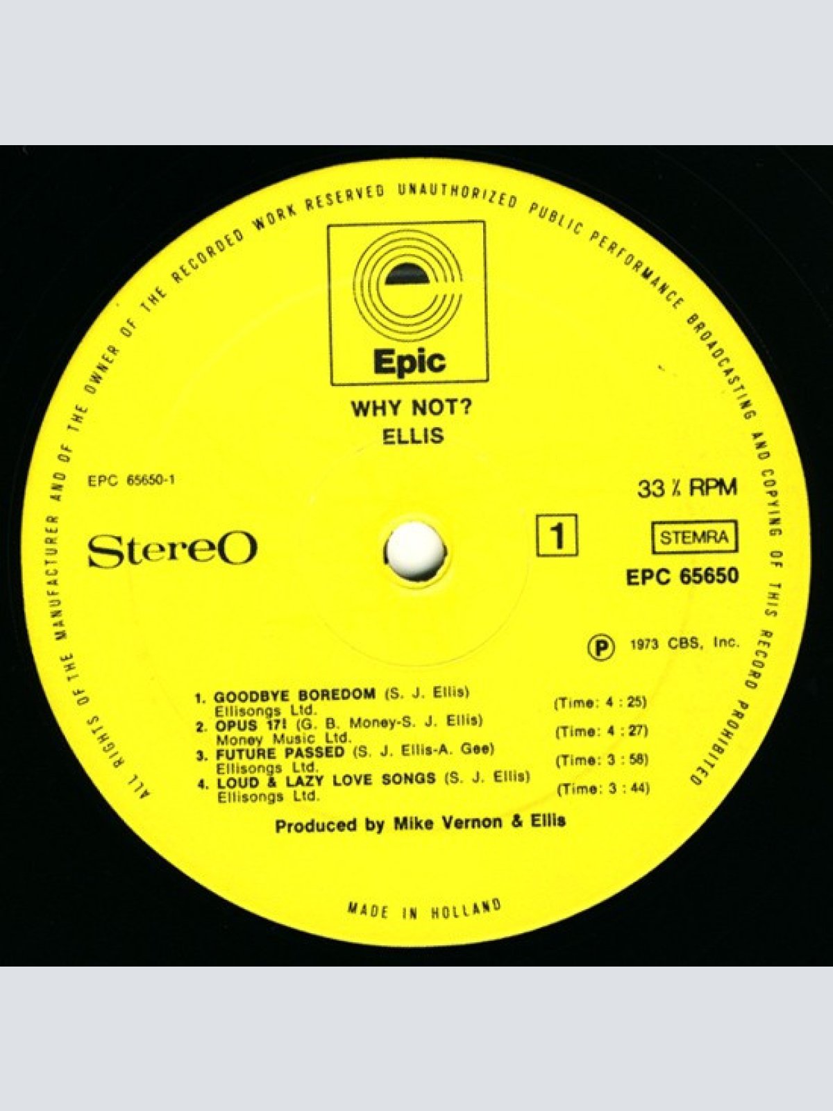 Vinyl / Ellis (6) - Why Not?