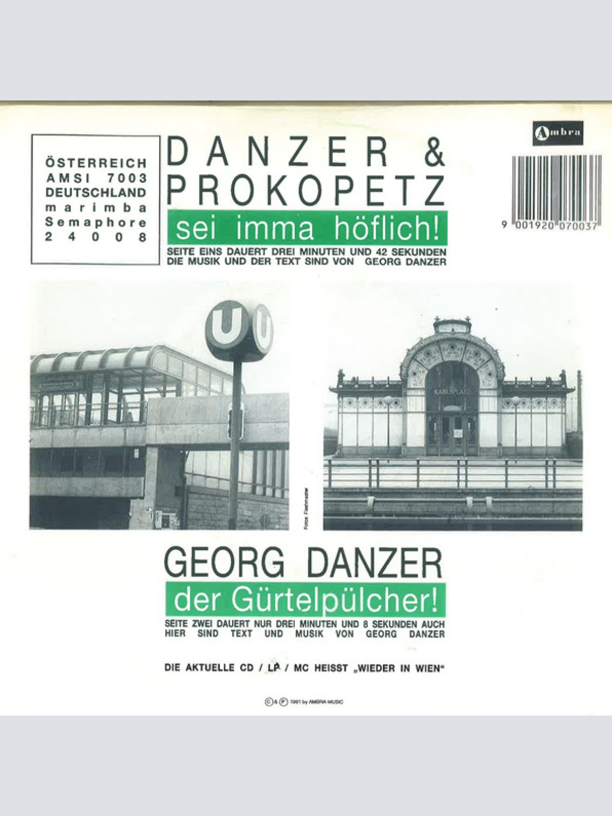 Vinyl / Danzer* & Prokopetz* - Sei Imma Höflich!