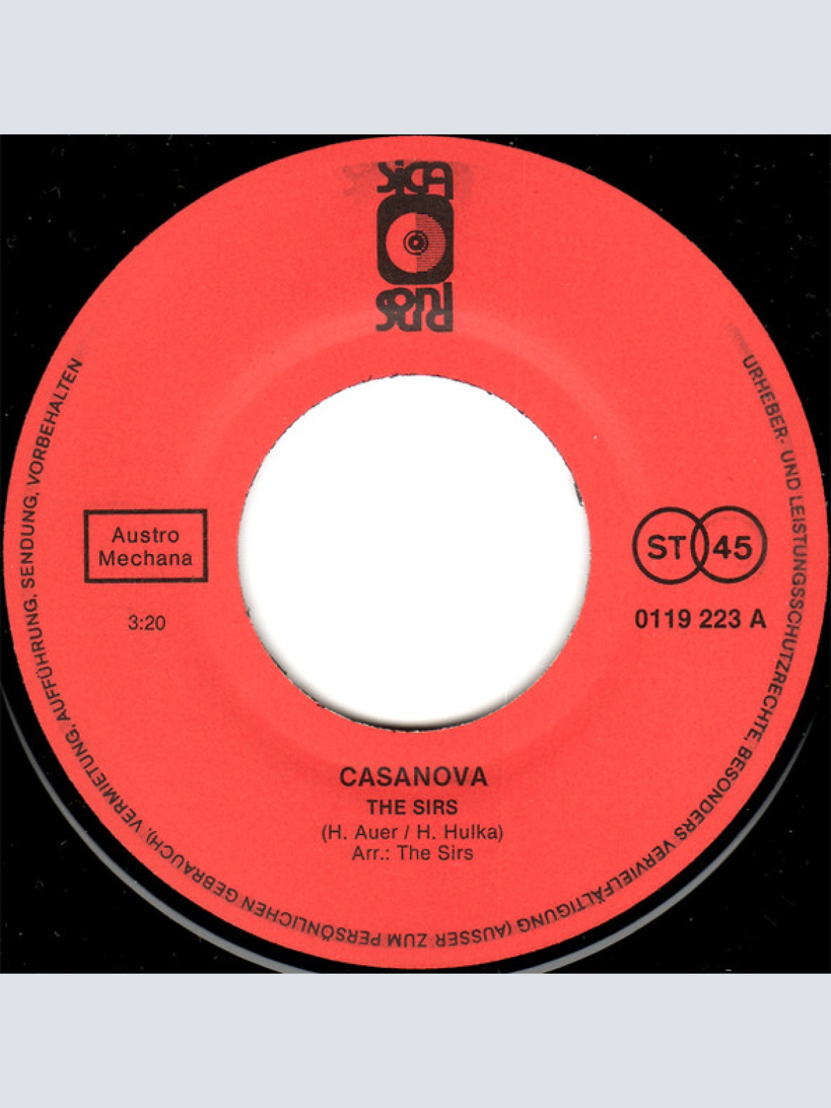 Vinyl / The Sirs (4) - Casanova / Black Lady Of Love