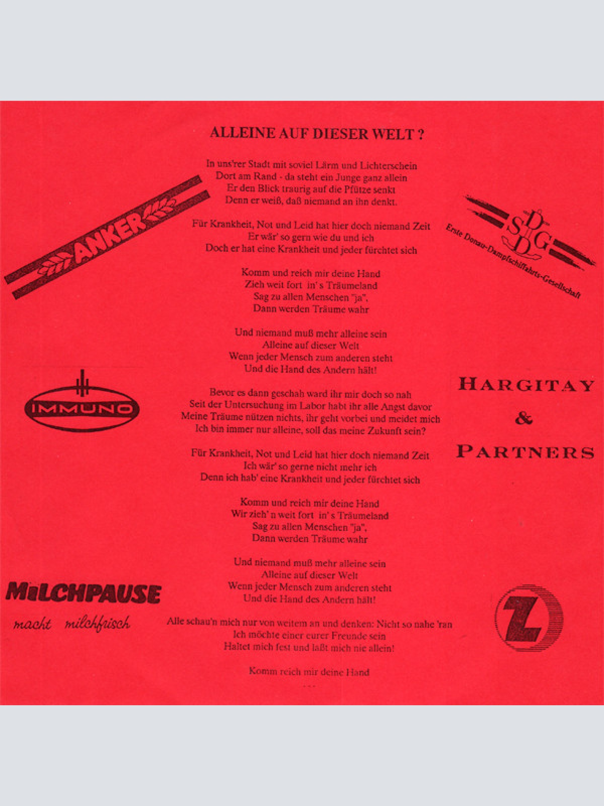 Vinyl / Kinder Helfen Kinder - 4A Des "Sigmund Freud Gymnasium" - Alleine Auf Dieser Welt?