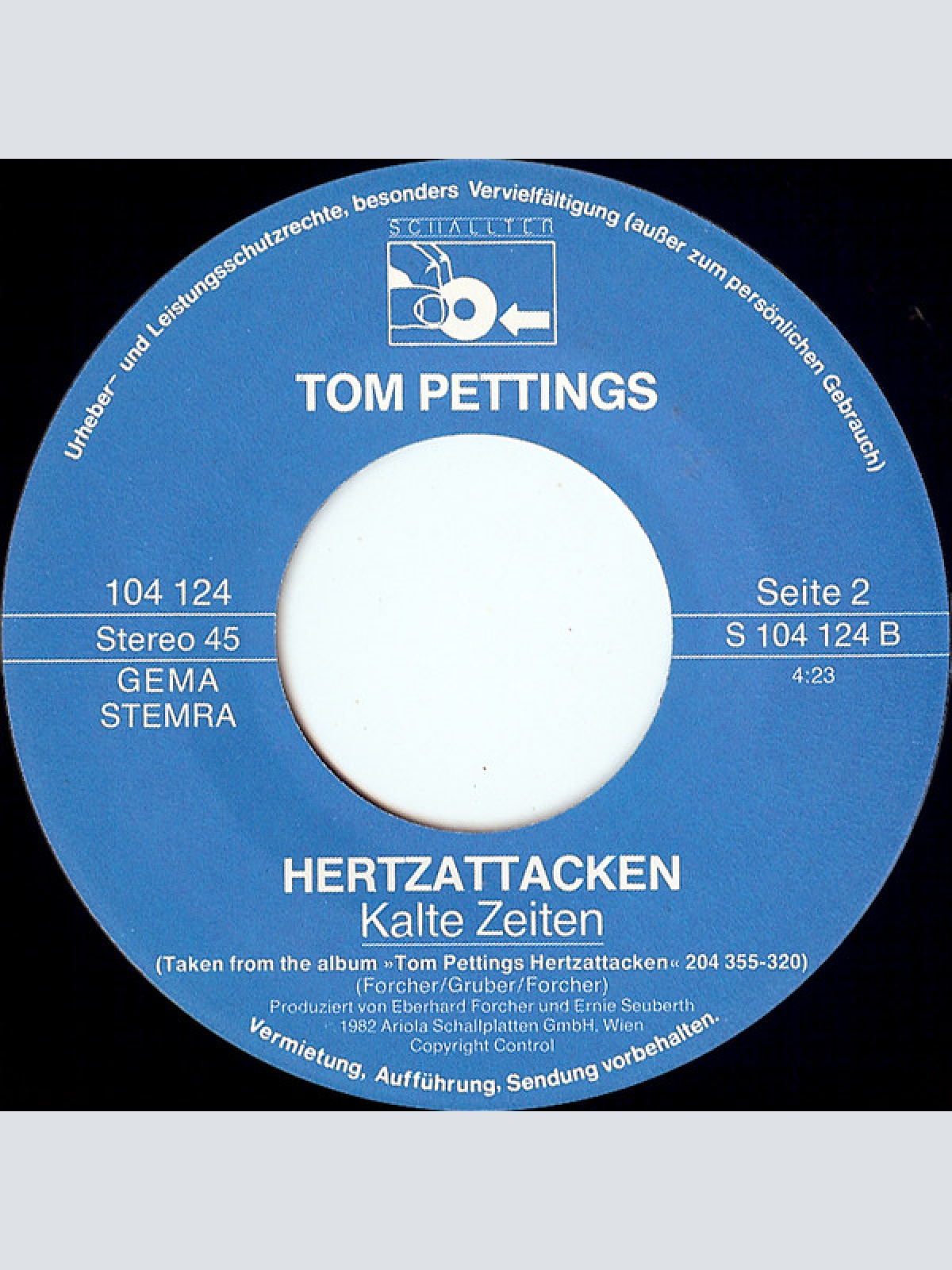 Vinyl / Tom Pettings Hertzattacken - Natalie / Kalte Zeiten