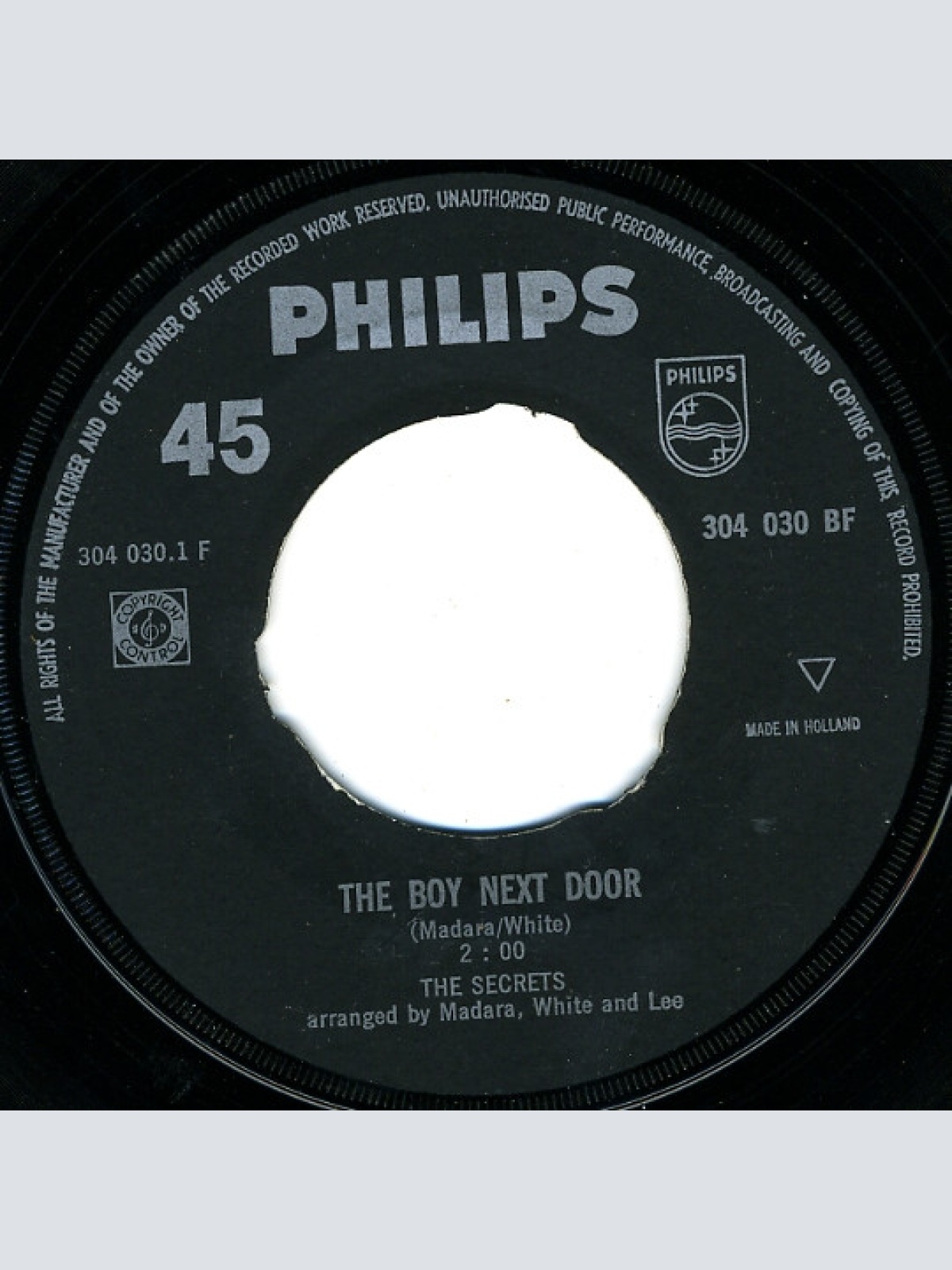 Vinyl / The Secrets (9) - The Boy Next Door