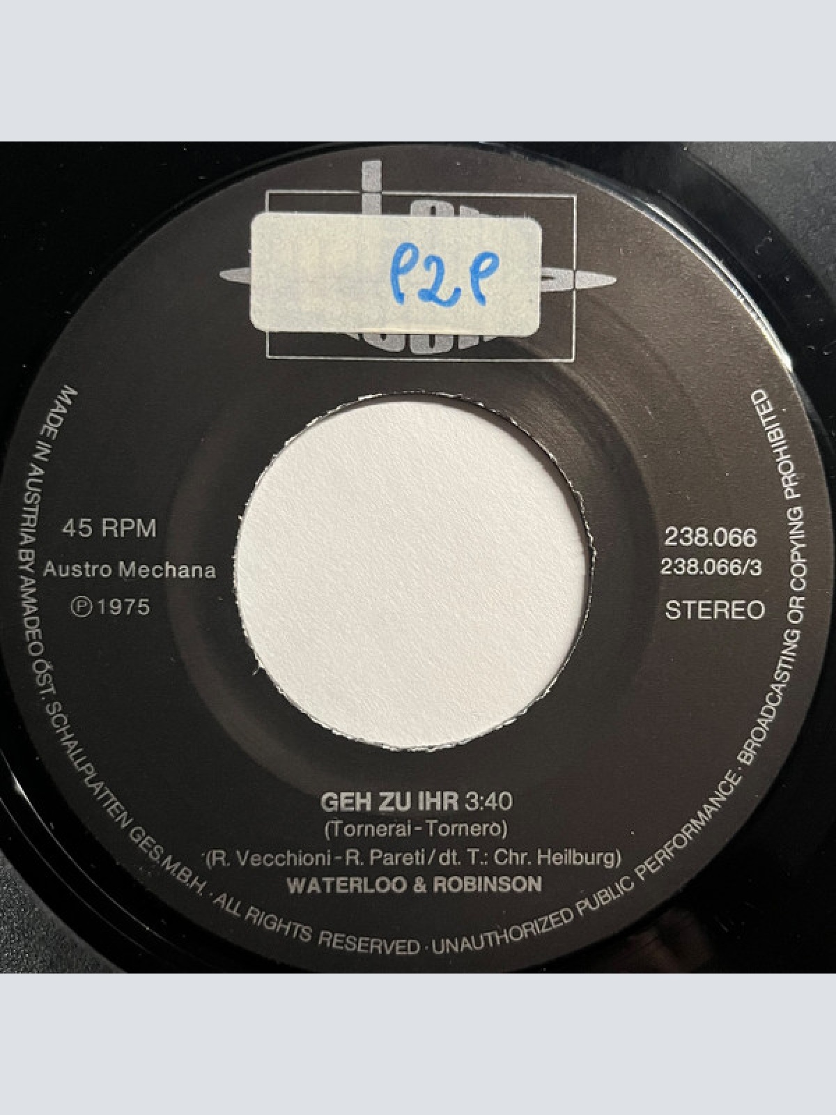 Vinyl / Waterloo & Robinson - Geh' Zu Ihr