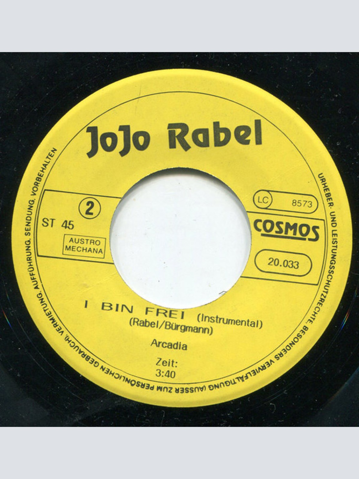 Vinyl / Jojo Rabel* - I Bin Frei