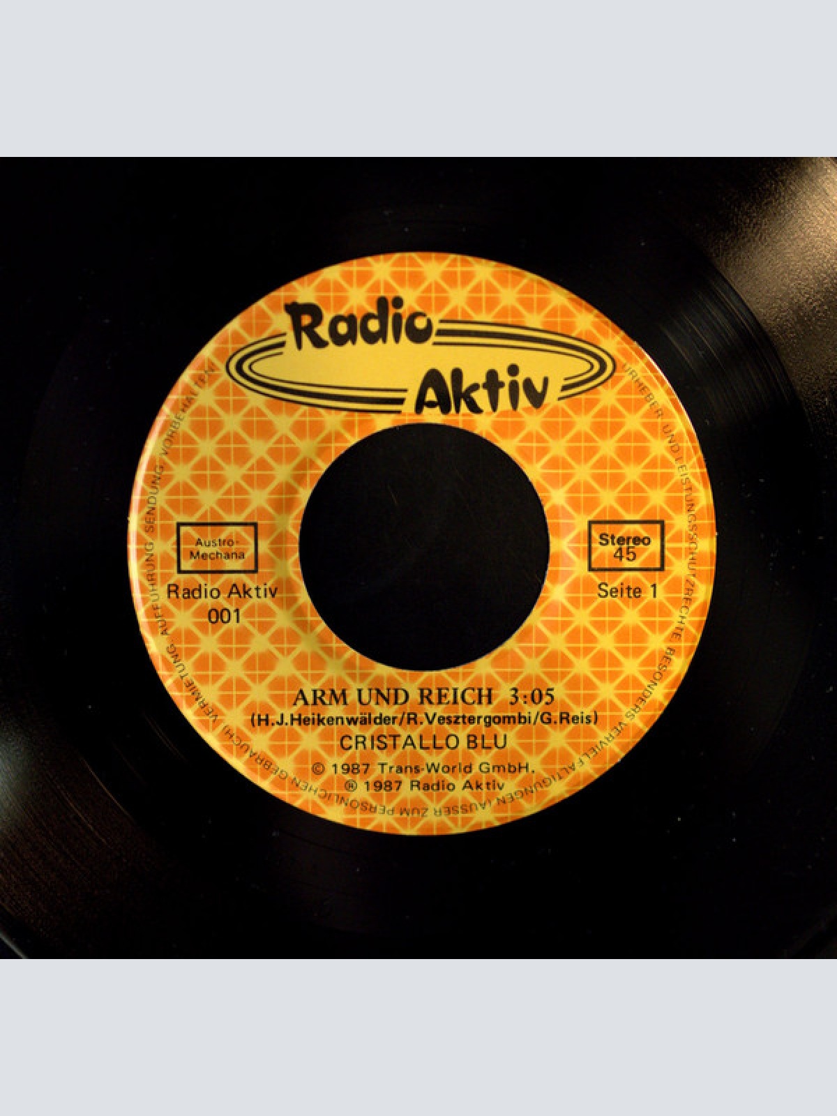 Vinyl / Cristallo Blu - Arm Und Reich / Dollars (Instrumental)