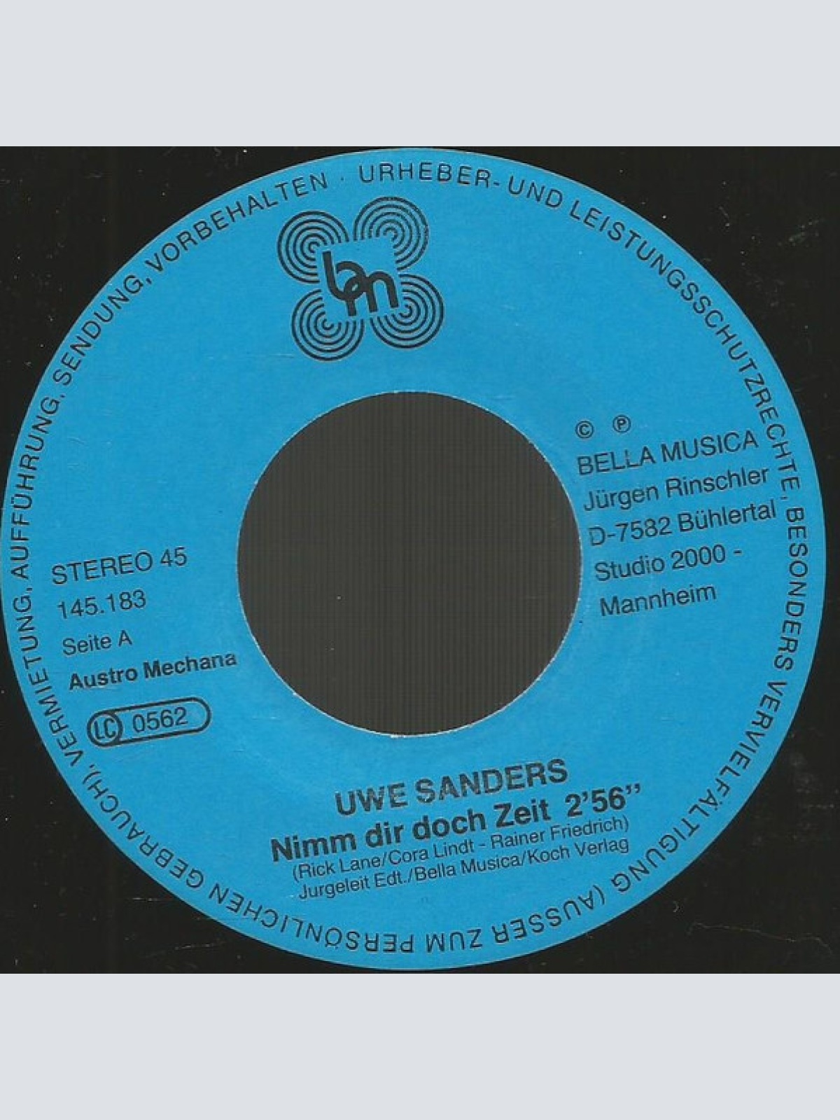 Vinyl / Uwe Sanders - Nimm Dir Doch Zeit / Trip Oriental