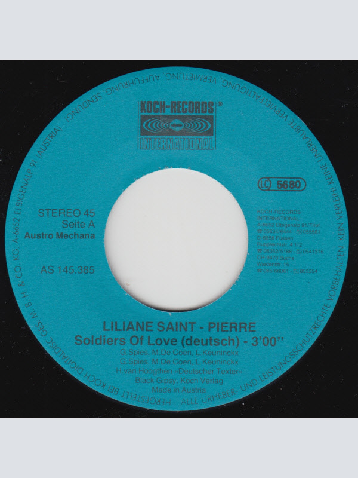 Vinyl / Liliane Saint-Pierre - Soldiers Of Love
