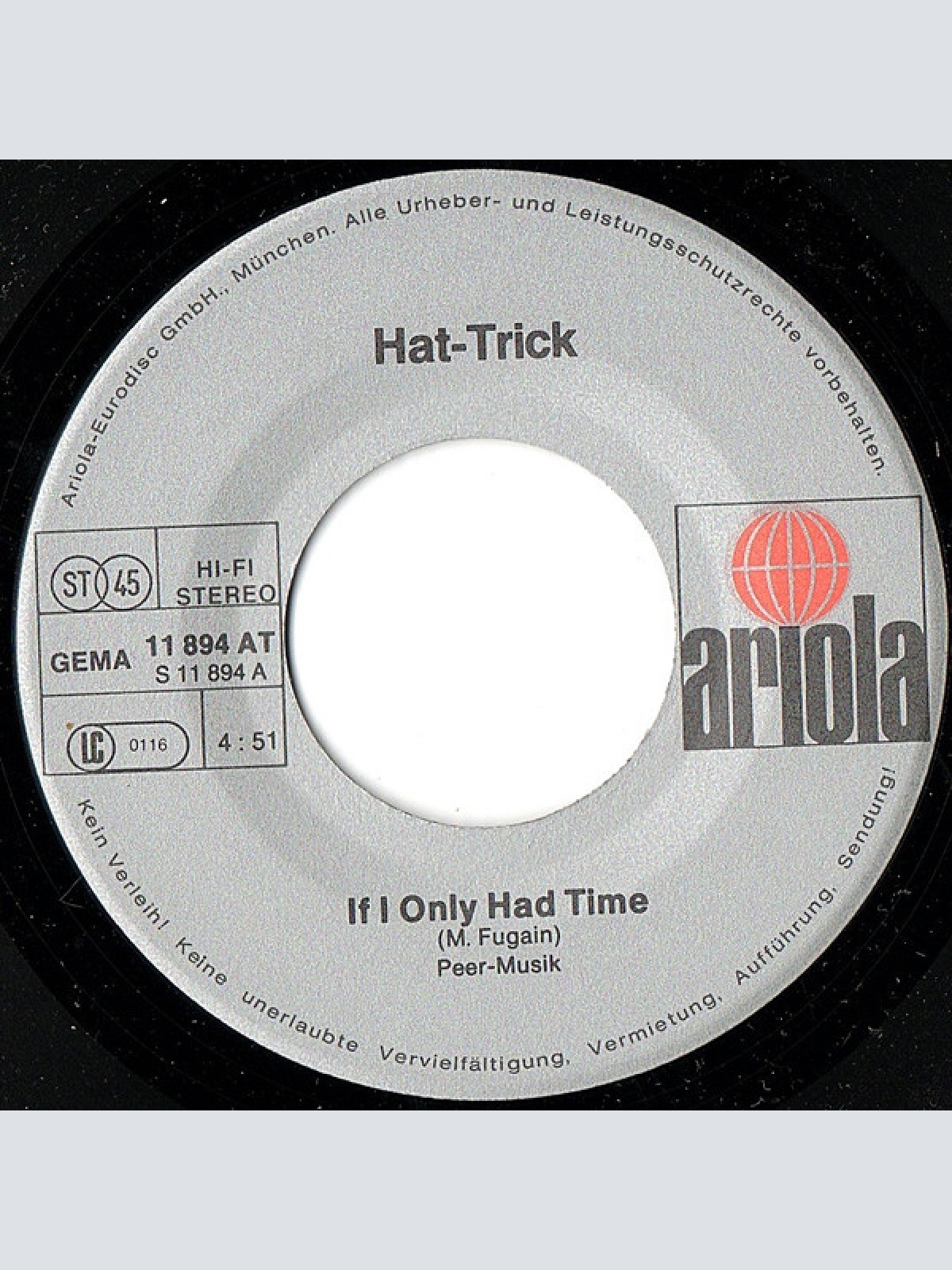 Vinyl / Hat-Trick - If I Only Had Time