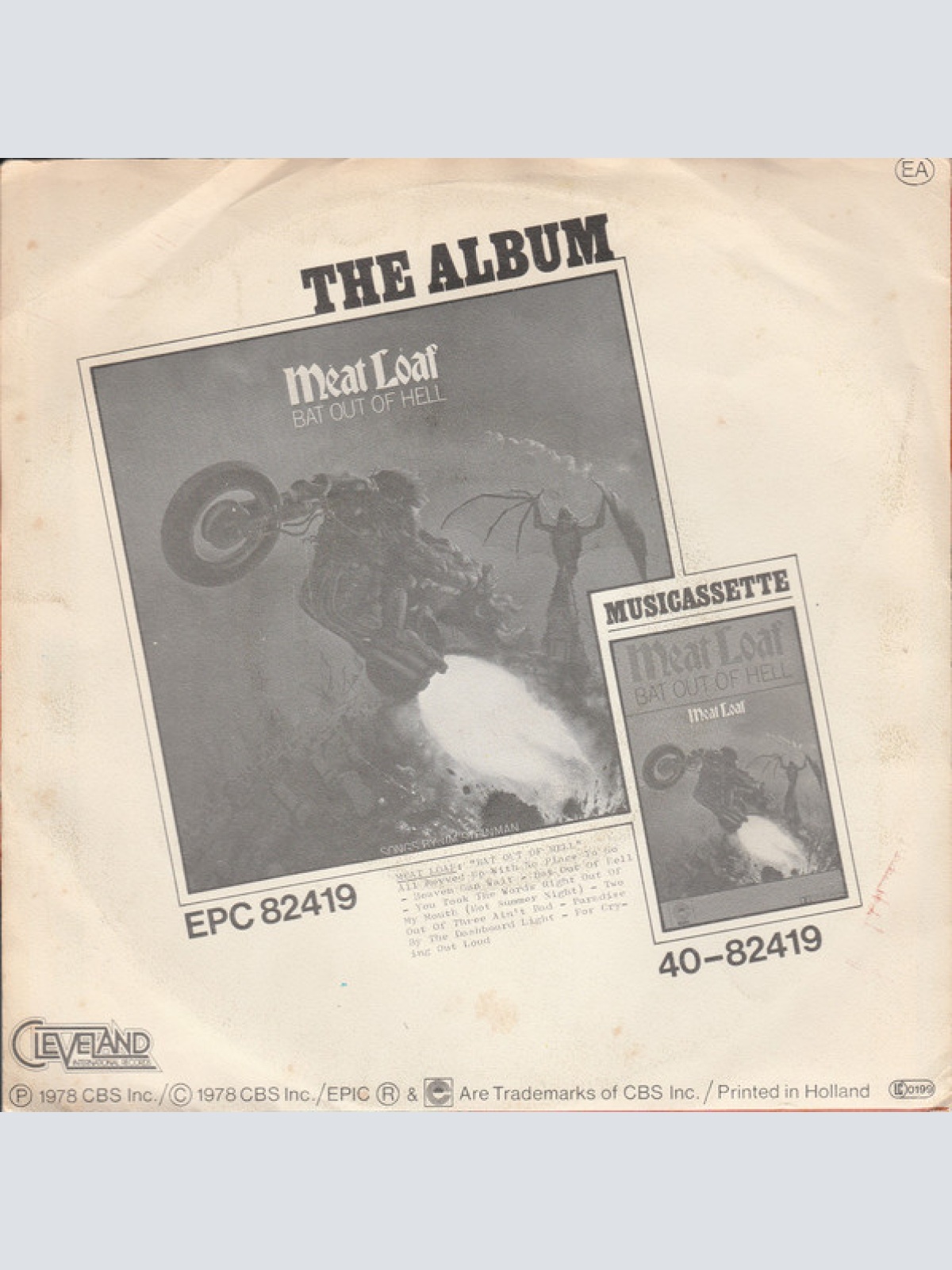 Vinyl / Meat Loaf - You Took The Words Right Out Of My Mouth (Hot Summer Night)