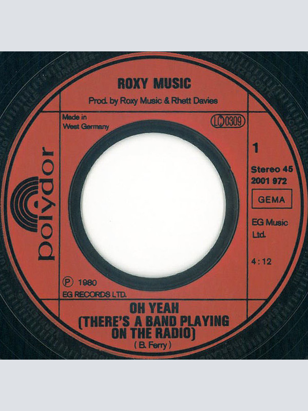 Vinyl / Roxy Music - Oh Yeah (There's A Band Playing On The Radio)