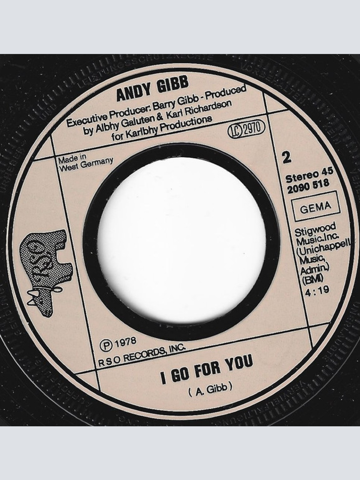 Vinyl / Andy Gibb - Time Is Time / I Go For You