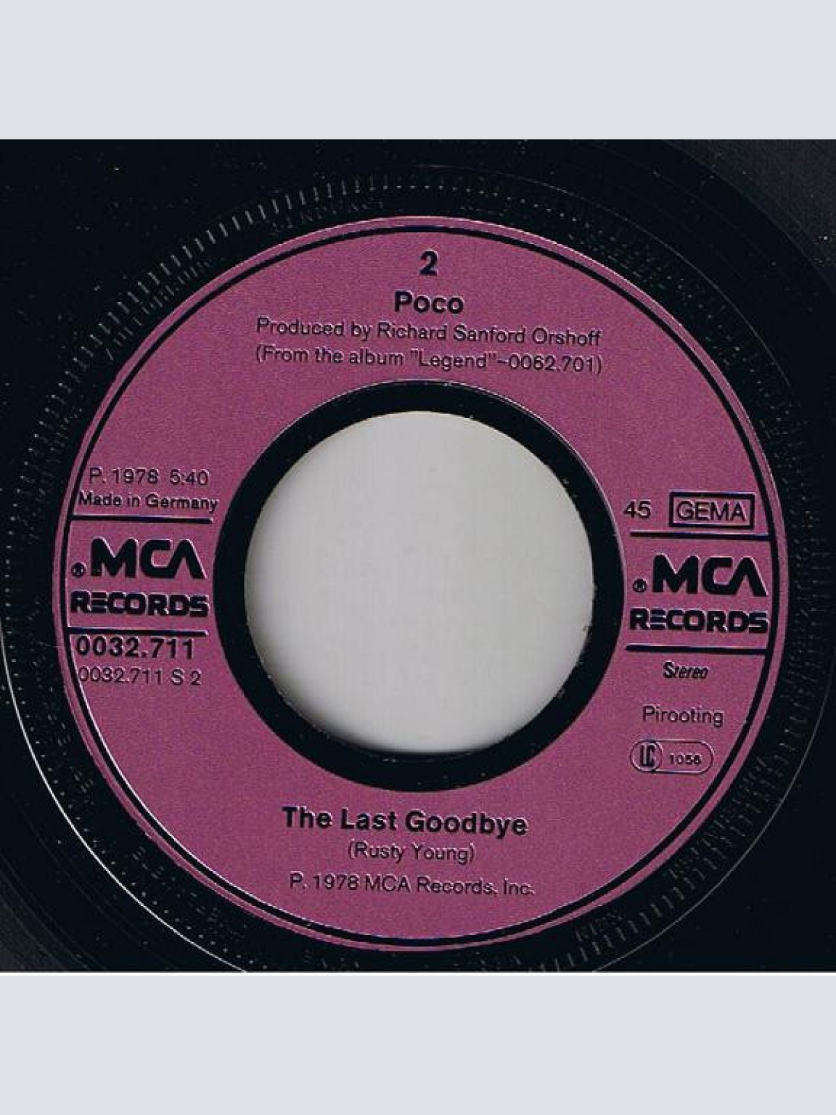 Vinyl / Poco (3) - Heart Of The Night / The Last Goodbye
