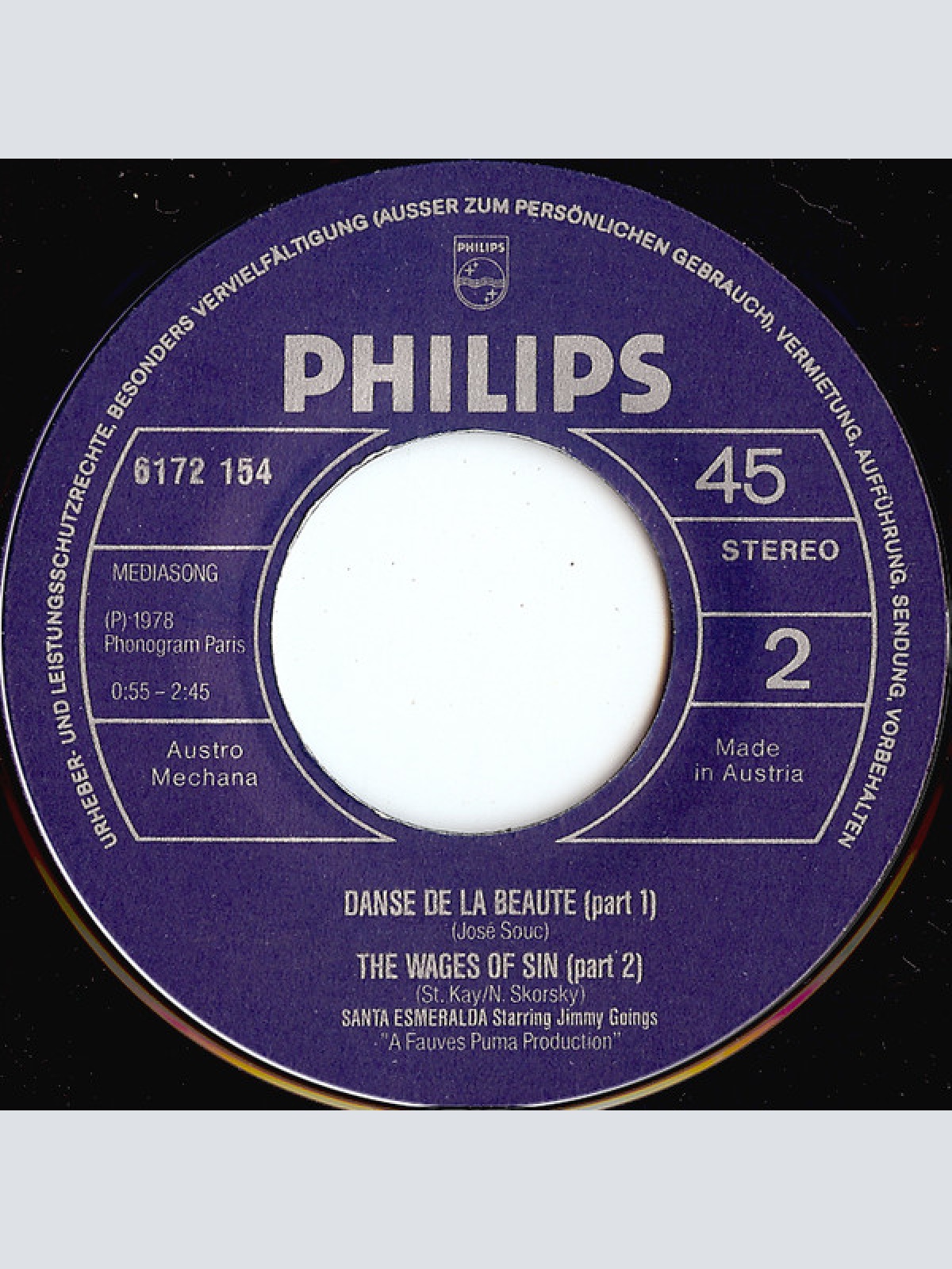 Vinyl / Santa Esmeralda - Beauty -The Wages Of Sin