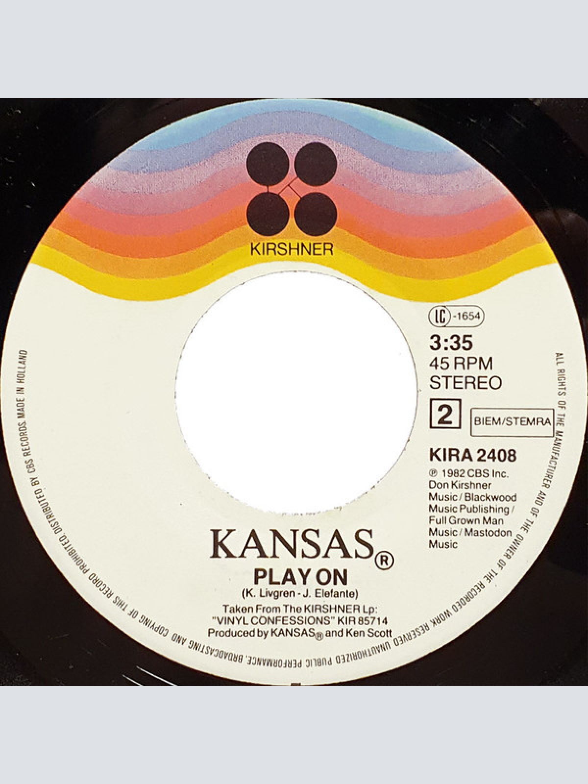 Vinyl / Kansas (2) - Play The Game Tonight