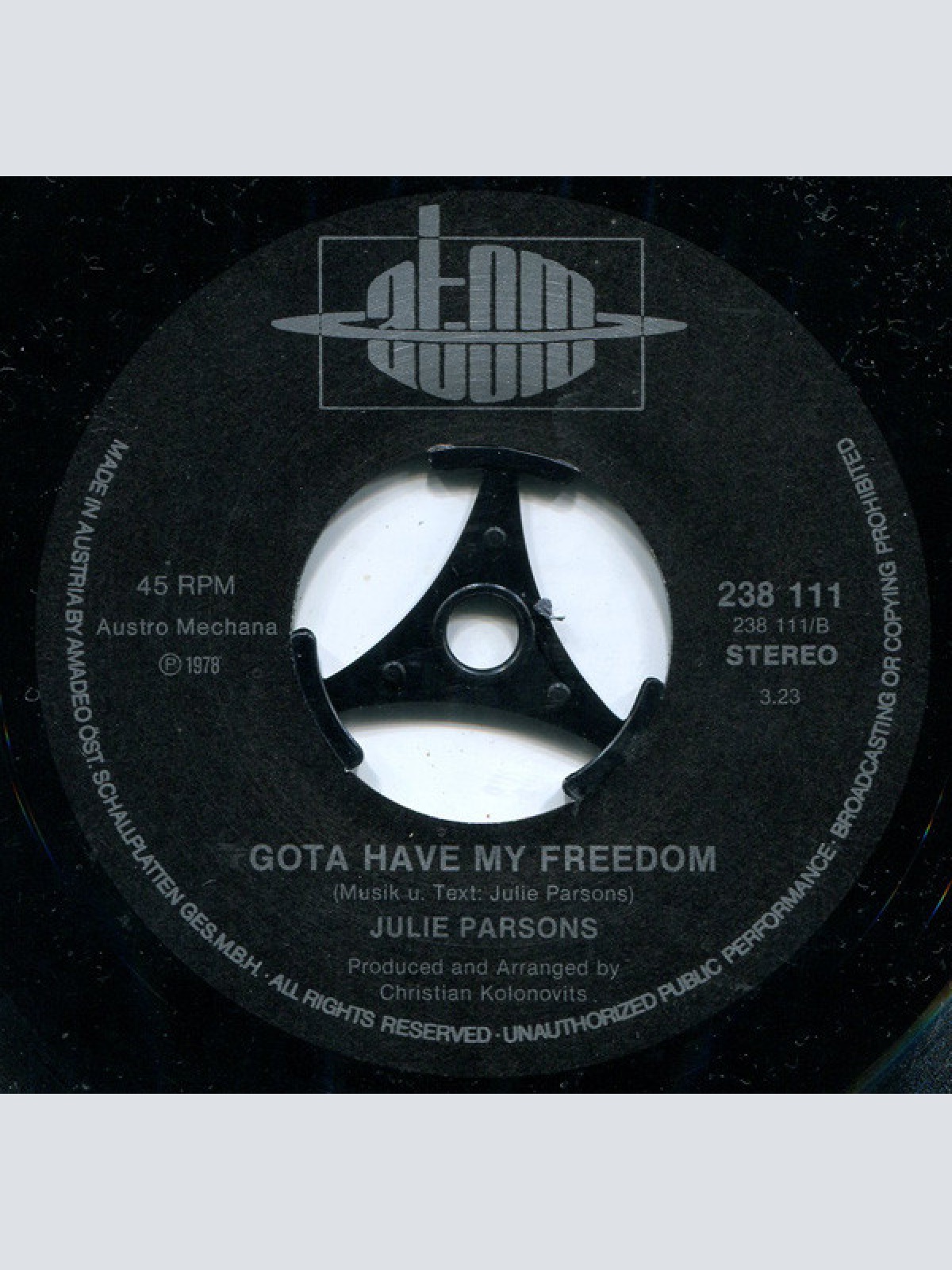 Vinyl / Julie Parsons - What Ya Gonna Do? / Gotta Have My Freedom