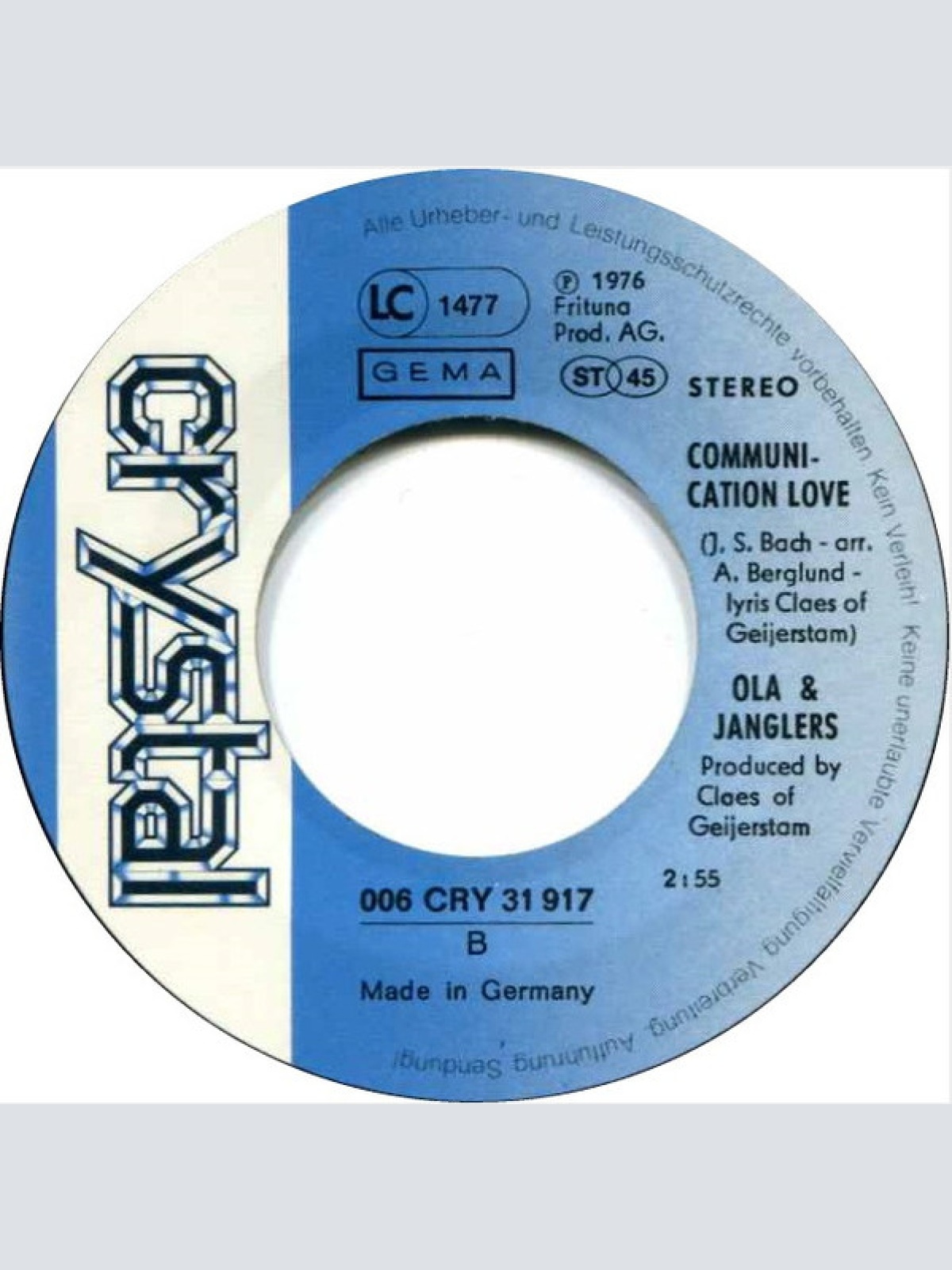 Vinyl / Ola & Janglers* - Sweet Virginia