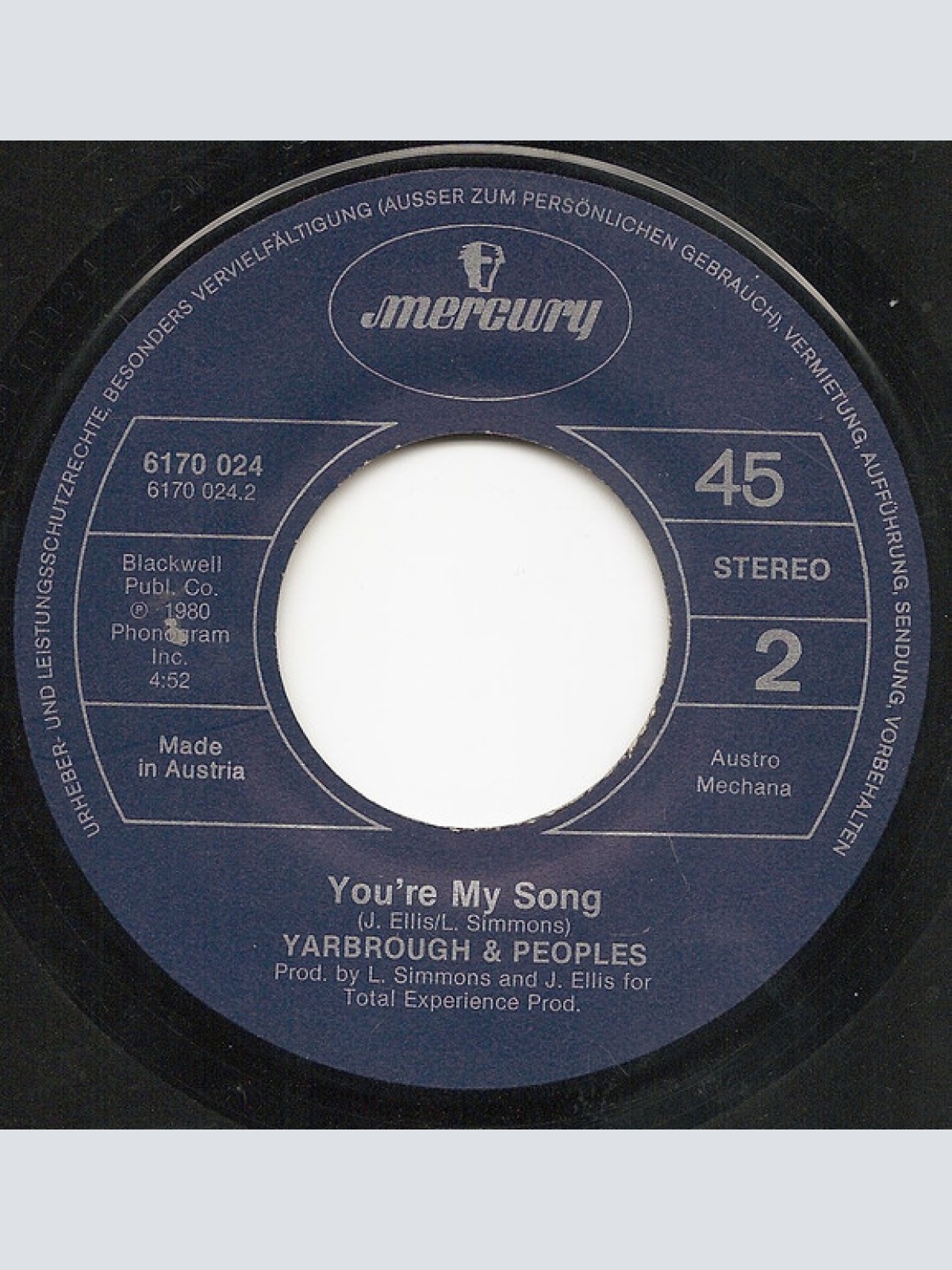 Vinyl / Yarbrough & Peoples - Don't Stop The Music