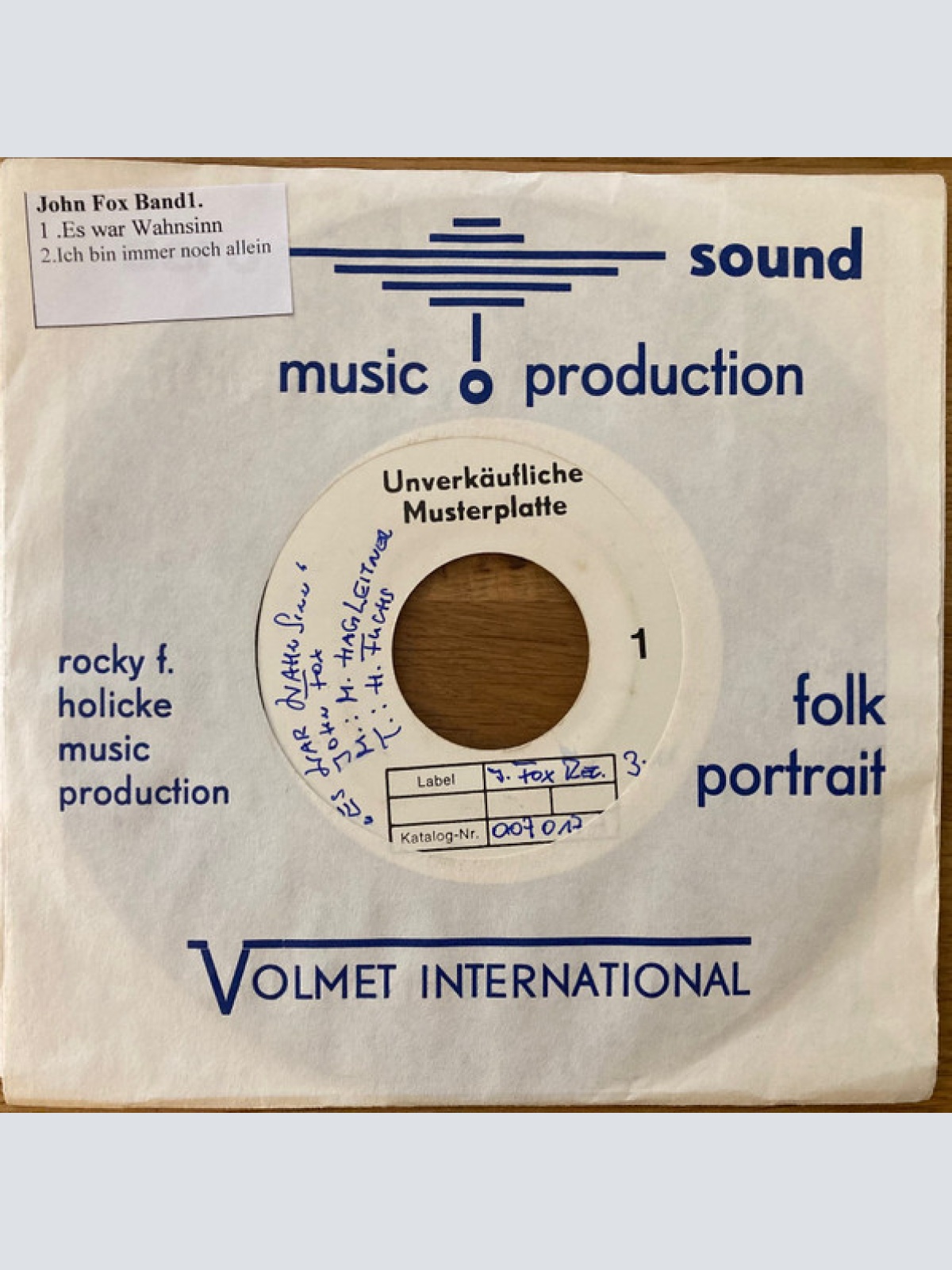 Vinyl / John Fox (4) - Es War Wahnsinn