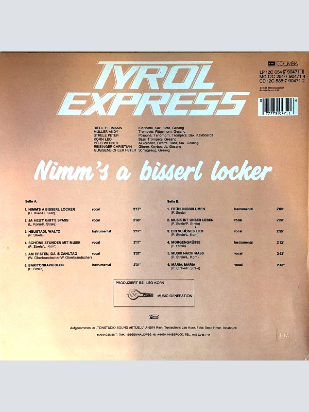Vinyl / Tyrol Express - Nimm's a bisserl locker