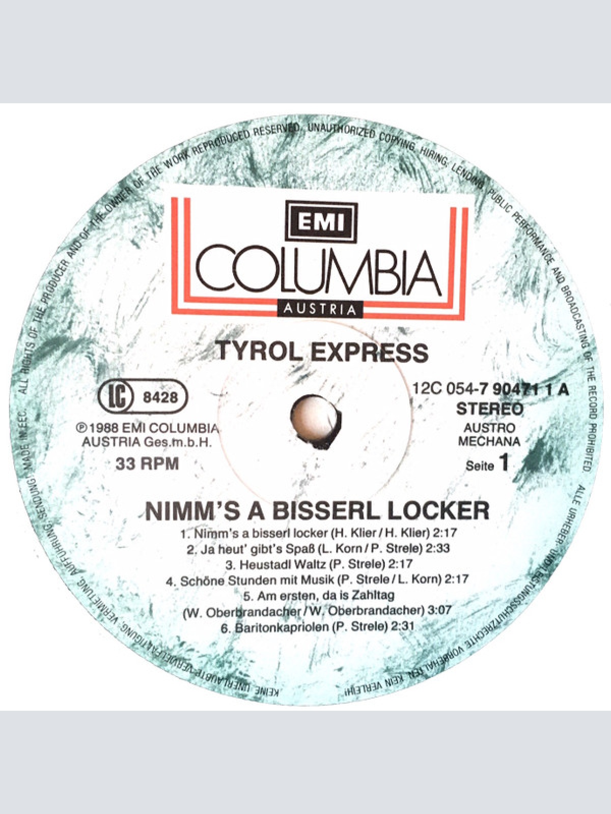 Vinyl / Tyrol Express - Nimm's a bisserl locker