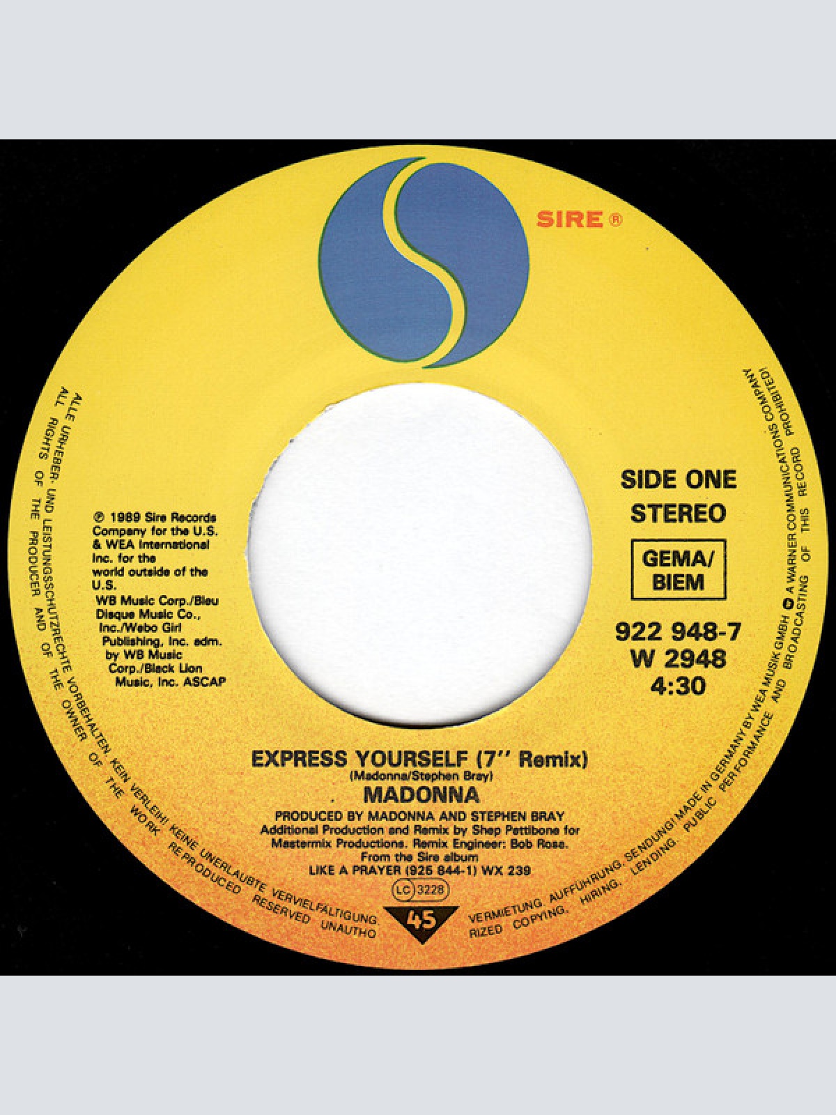 Vinyl / Madonna - Express Yourself