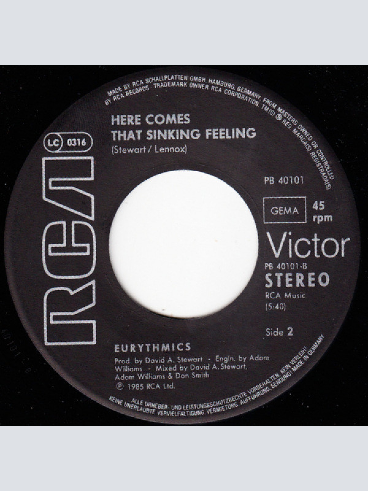 Vinyl / Eurythmics - Would I Lie To You?