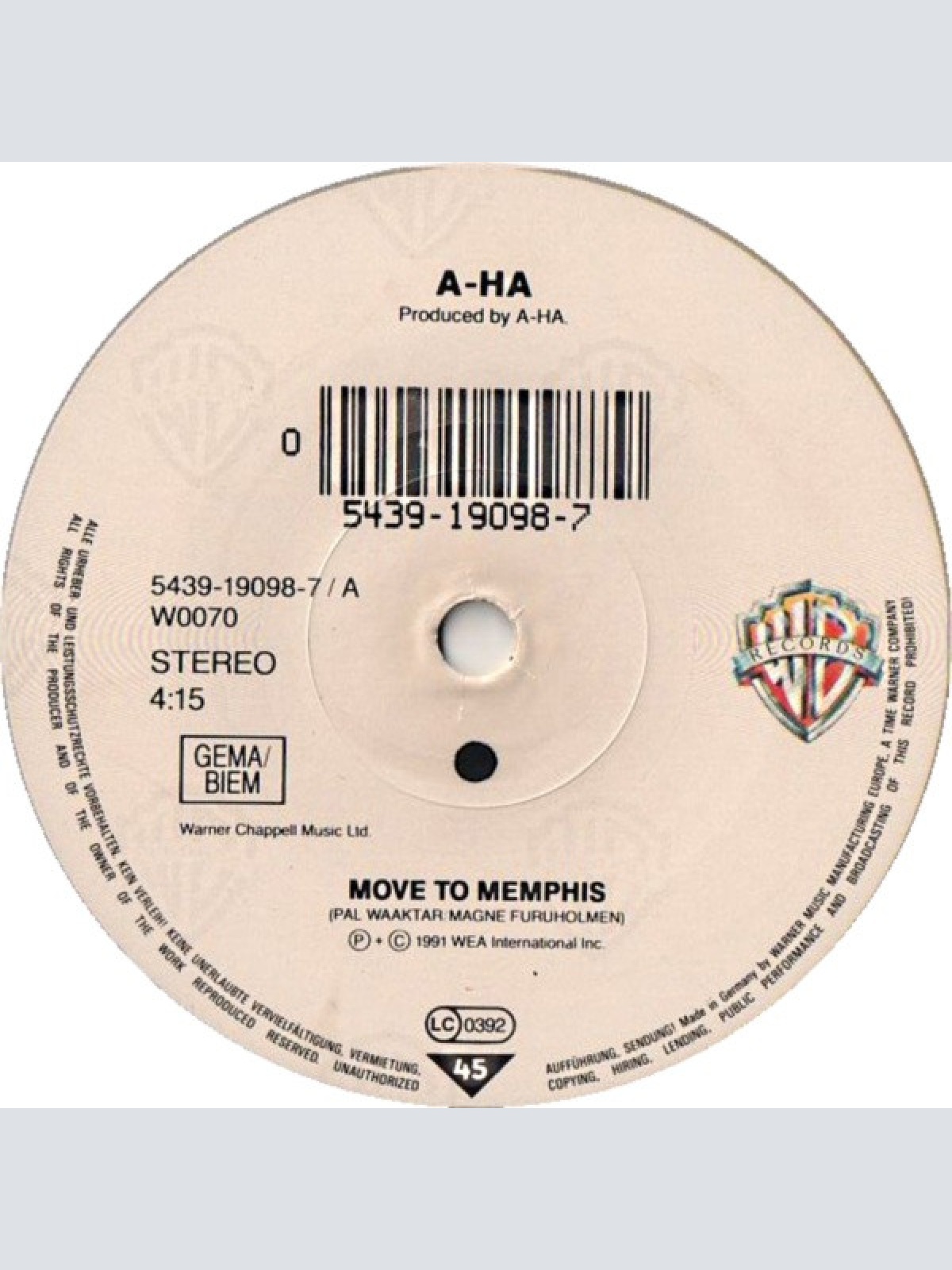 Vinyl / a-ha - Move To Memphis