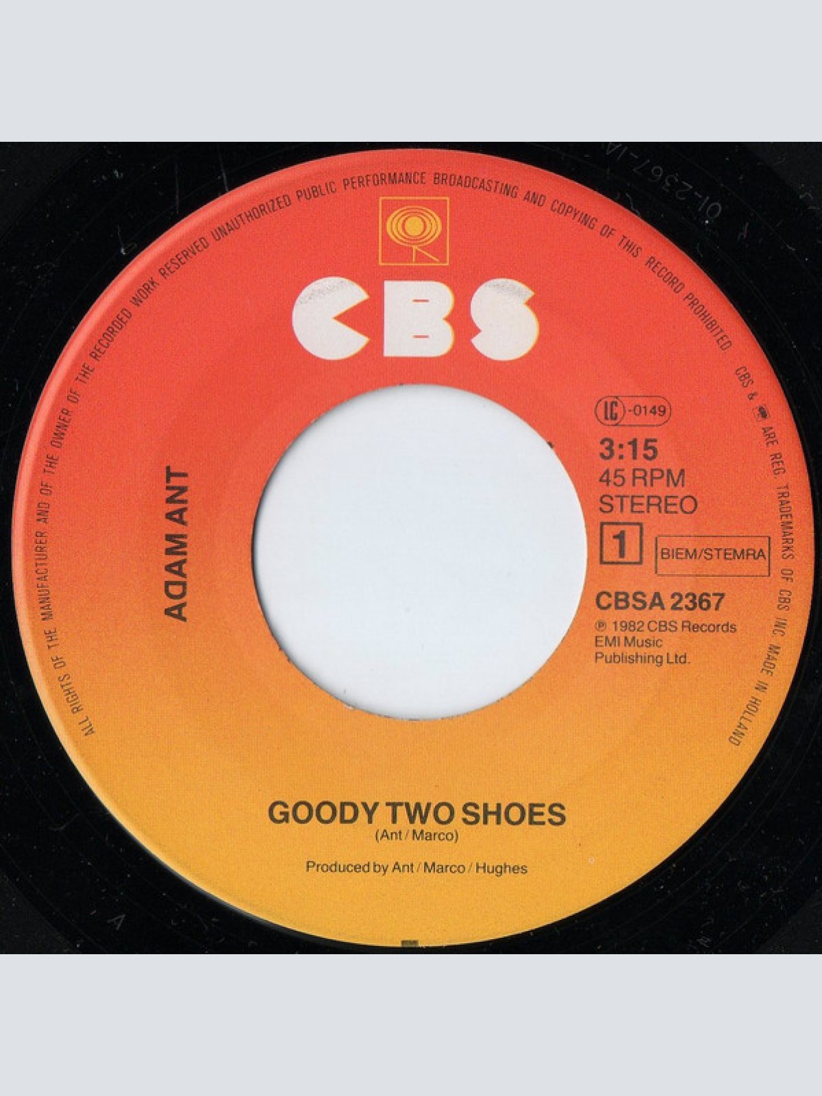 Vinyl / Adam And The Ants - Goody Two Shoes