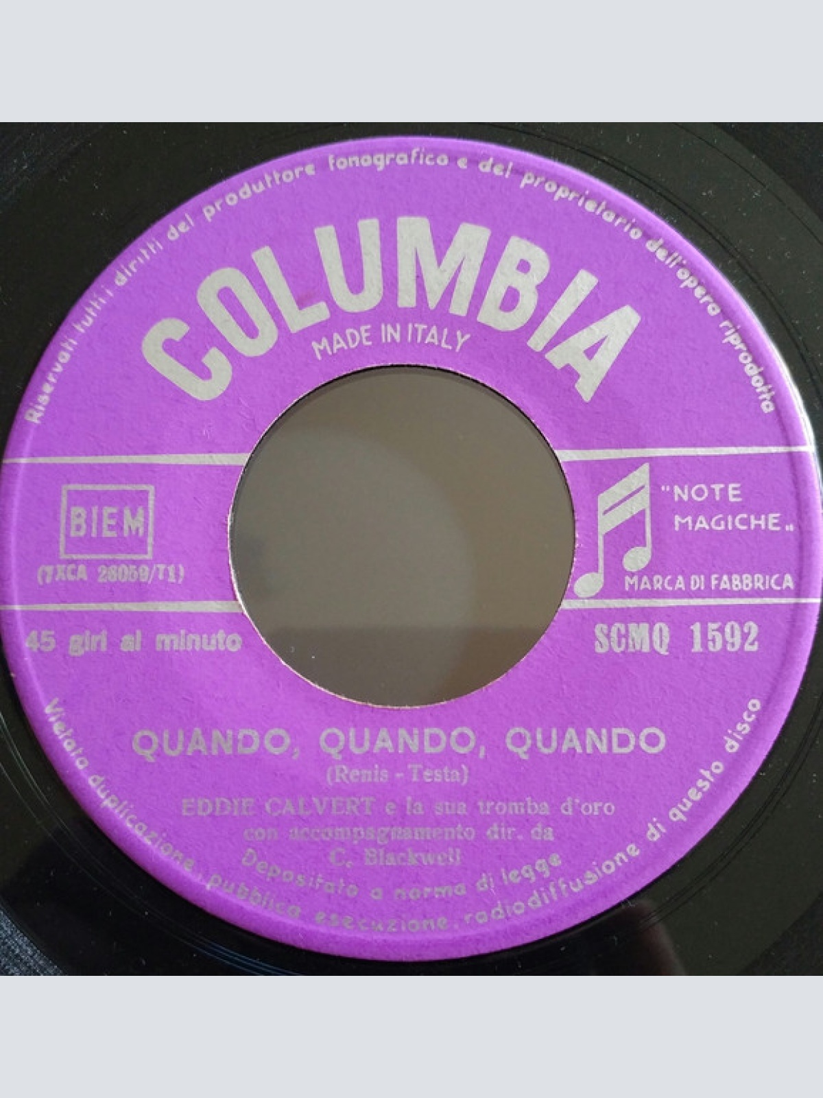 Vinyl / Eddie Calvert - Quando Quando Quando / Al Di La'